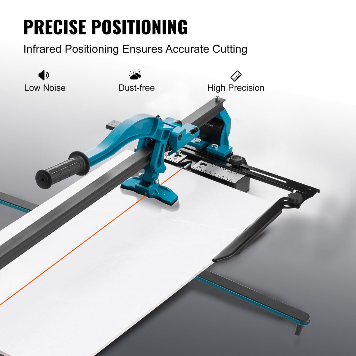 Tile Cutter Manual 1200mm Porcelain Ceramic with Tungsten Wheel Infrared Guide