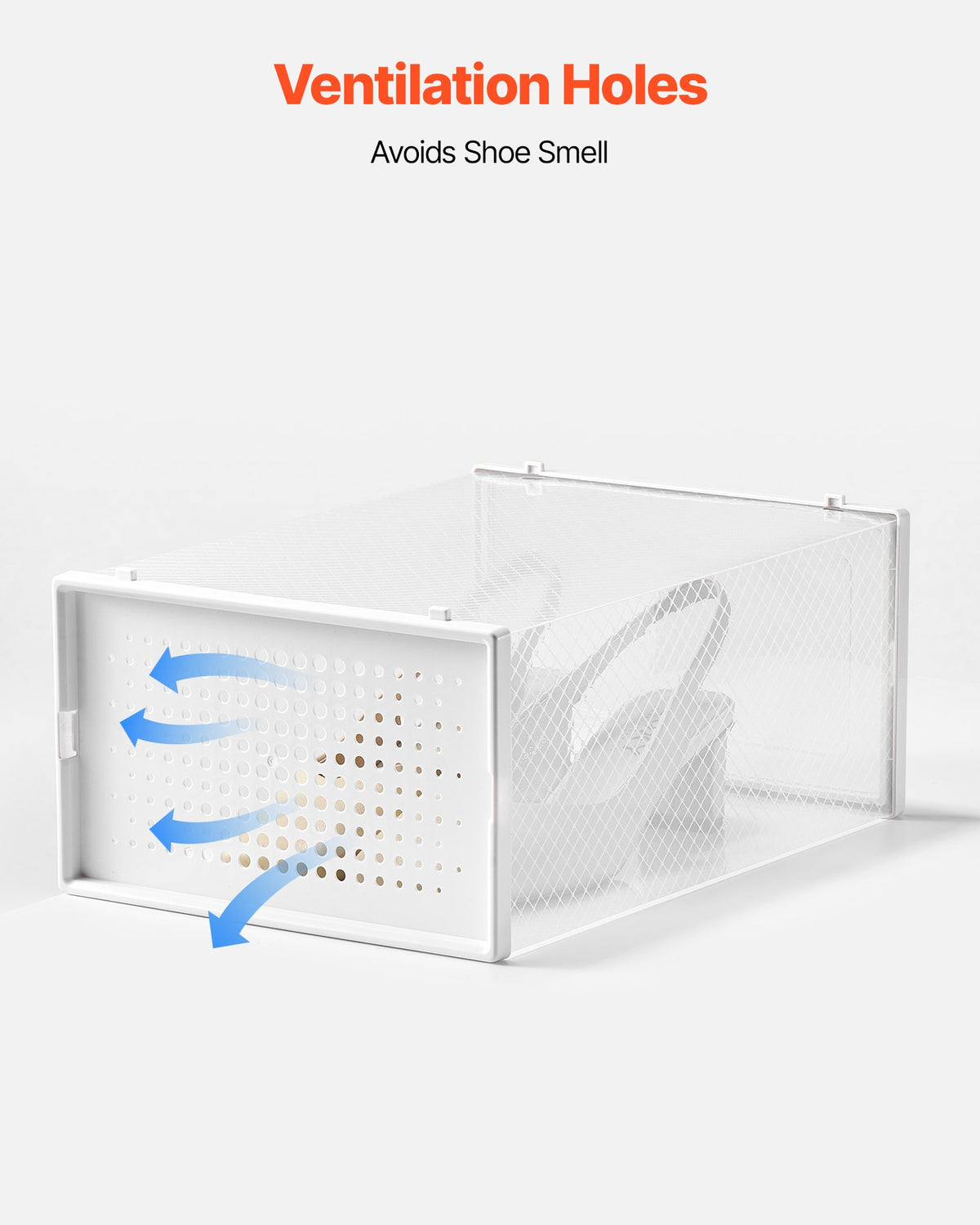 Shoe Storage Boxes 12 Pack Stackable Organizers White Frame Fit up to US 11