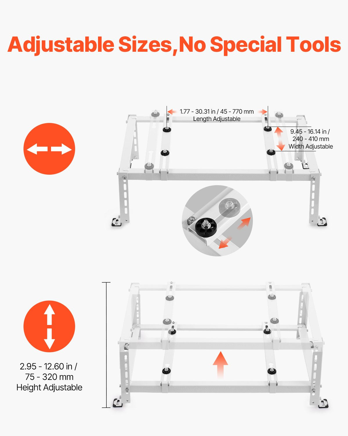 Mini Split Ground Stand Adjustable Anti-Vibration 9000-24000 BTU 250KG