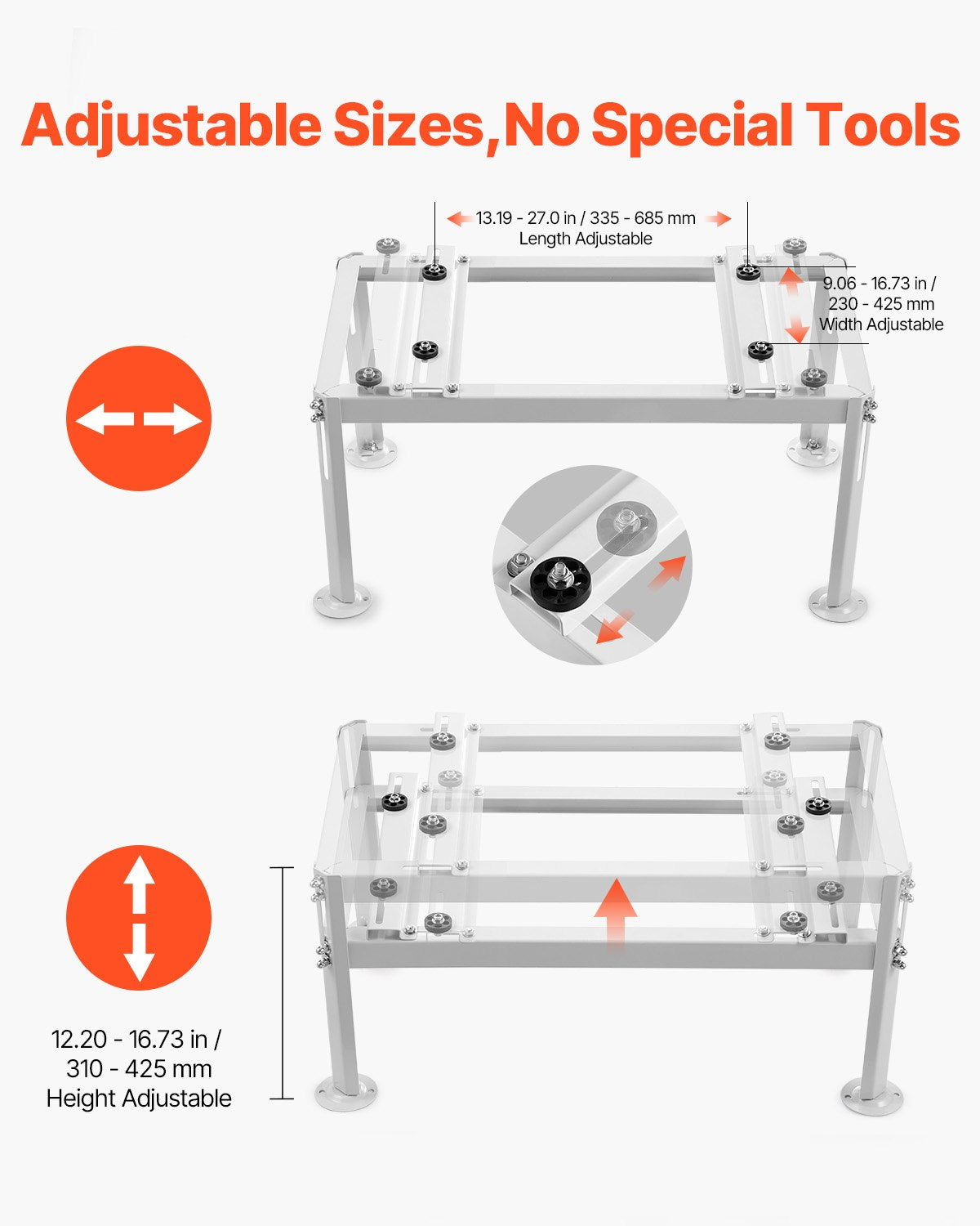Mini Split Ground Stand Adjustable 9000-24000BTU AC Anti-Vibration 200kg Load
