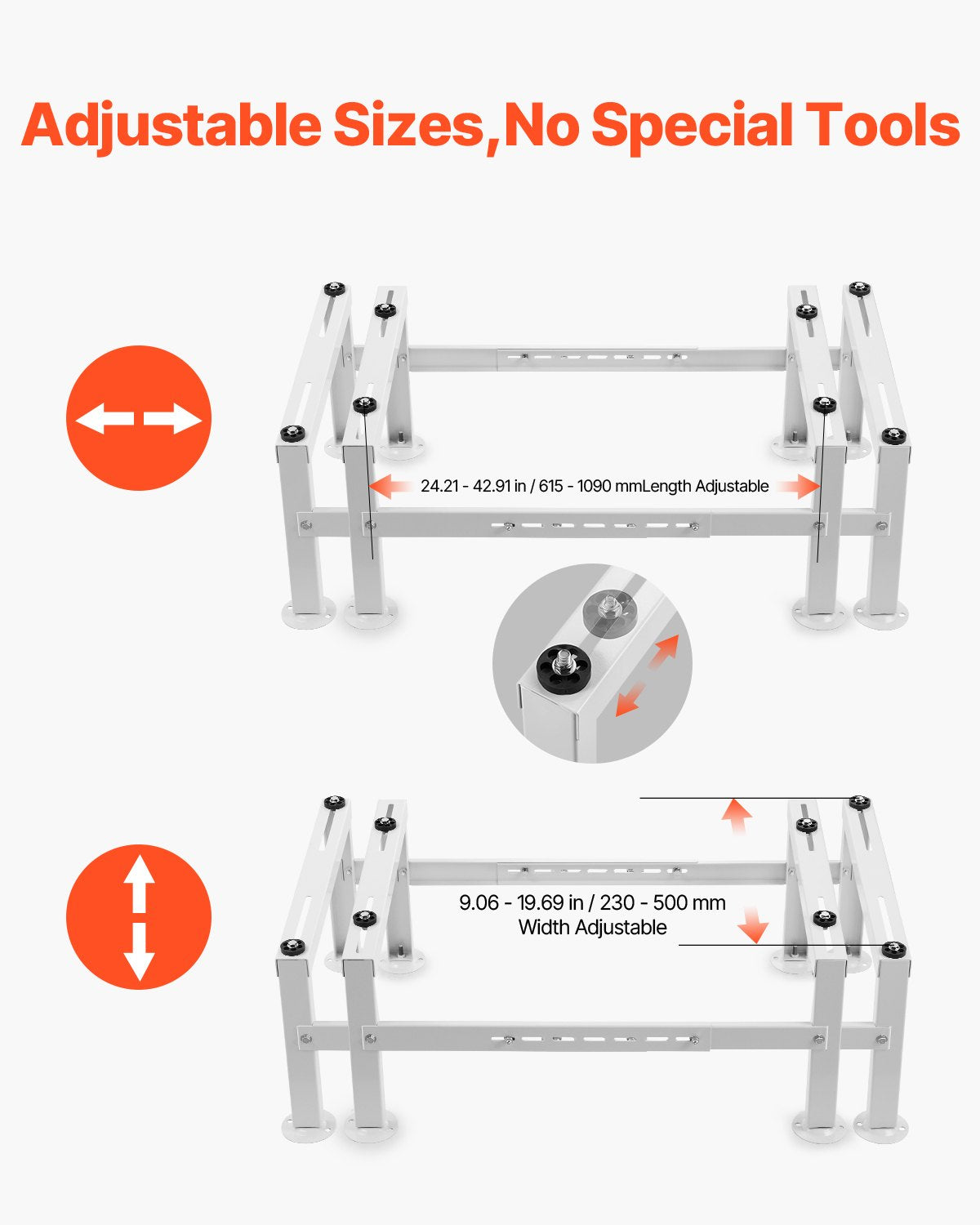 Mini Split Ground Stand Adjustable 9000-60000BTU AC Anti-Vibration 350kg Load