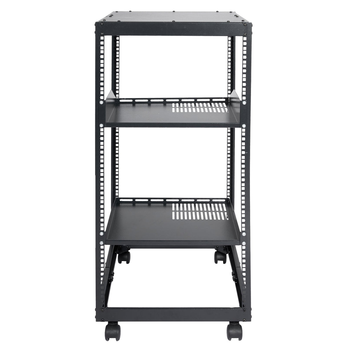 Server Rack 20U Open Frame 23-40in Adjustable Depth 4-Post Casters Standing