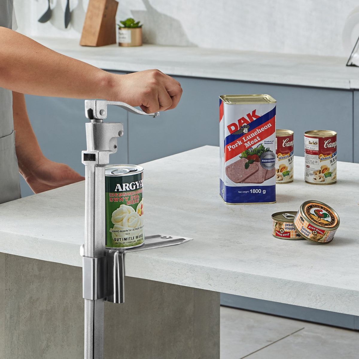Commercial Can Opener, Heavy-Duty Manual Tabletop, Adjustable for 300mm Cans