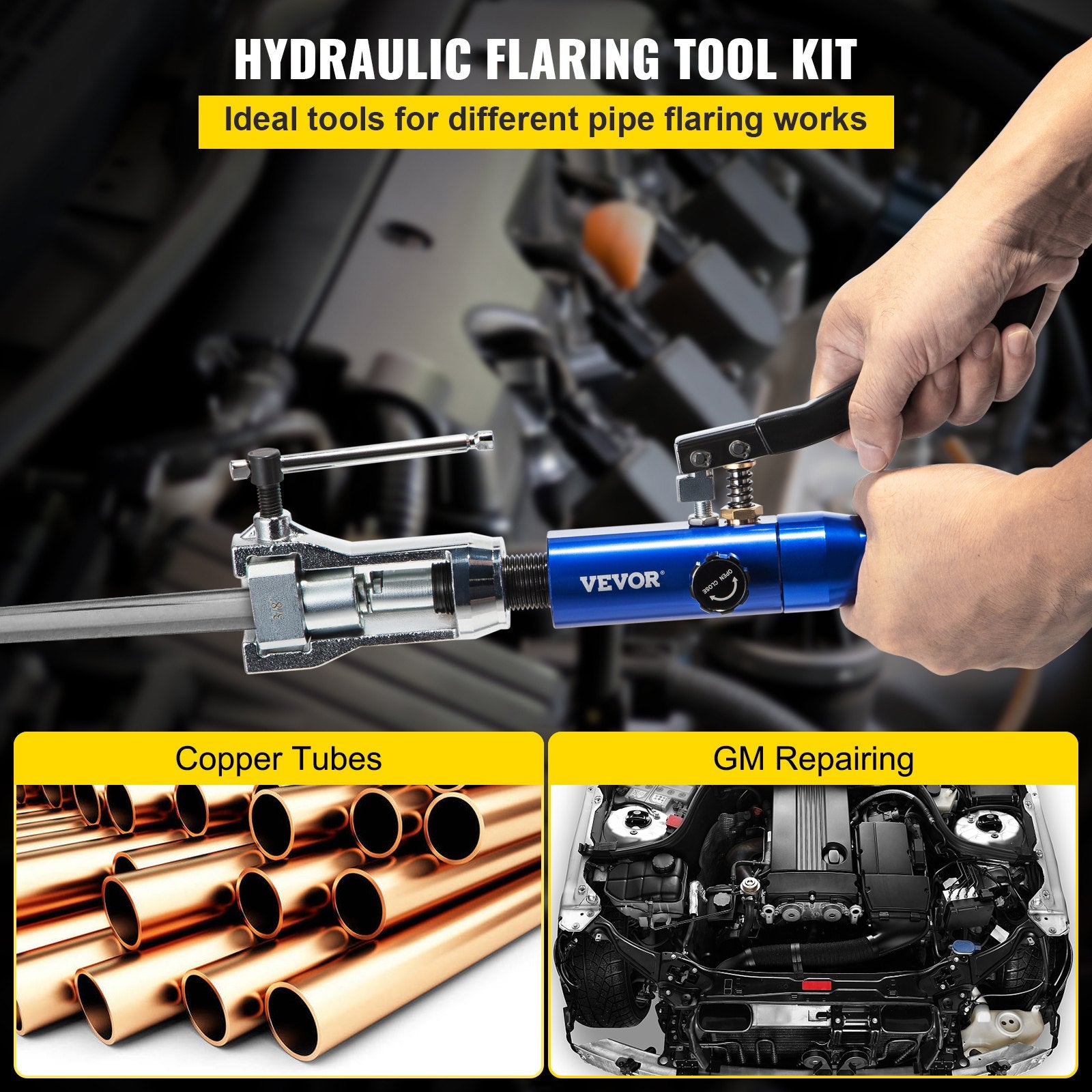 Flaring Tool Hydraulic 45 Degree Double Cutter Deburrer 32PCS 4.8-12.7mm