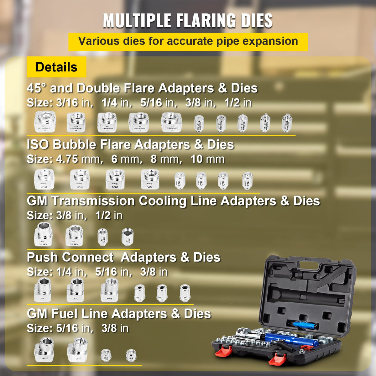 Flaring Tool Hydraulic 45 Degree Double Cutter Deburrer 32PCS 4.8-12.7mm