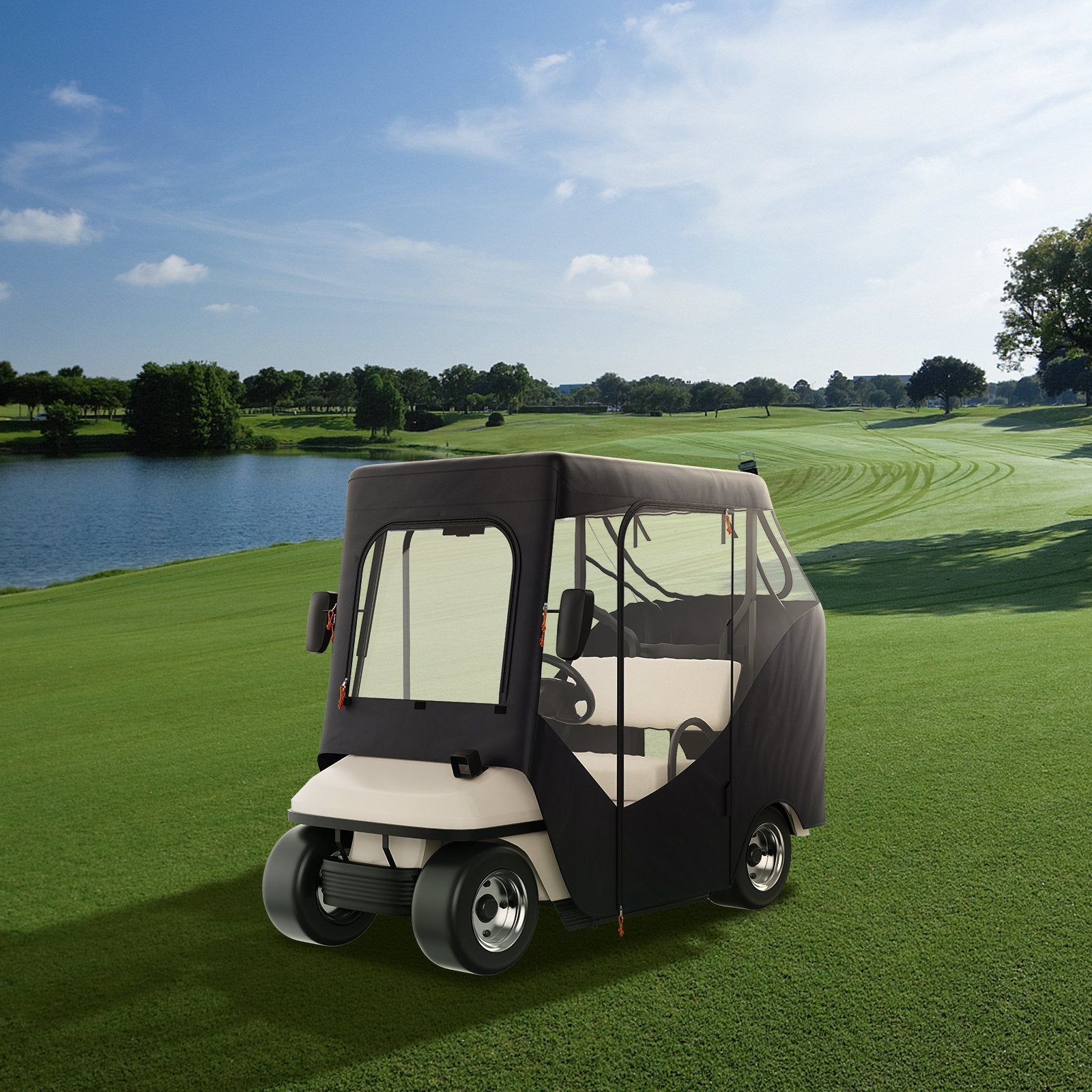 2-Seater Golf Cart Enclosure, Sunproof Dustproof Club Car Cover