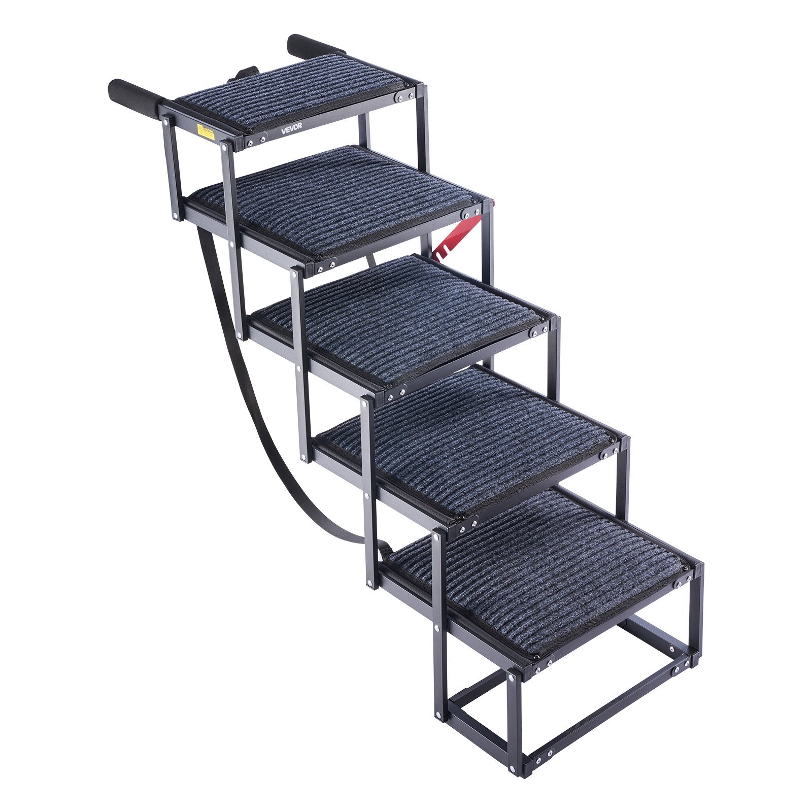 Dog Stairs Car 5 Step Foldable Ramp Extra Wide Non-Slip 91kg Portable Pet Ladder