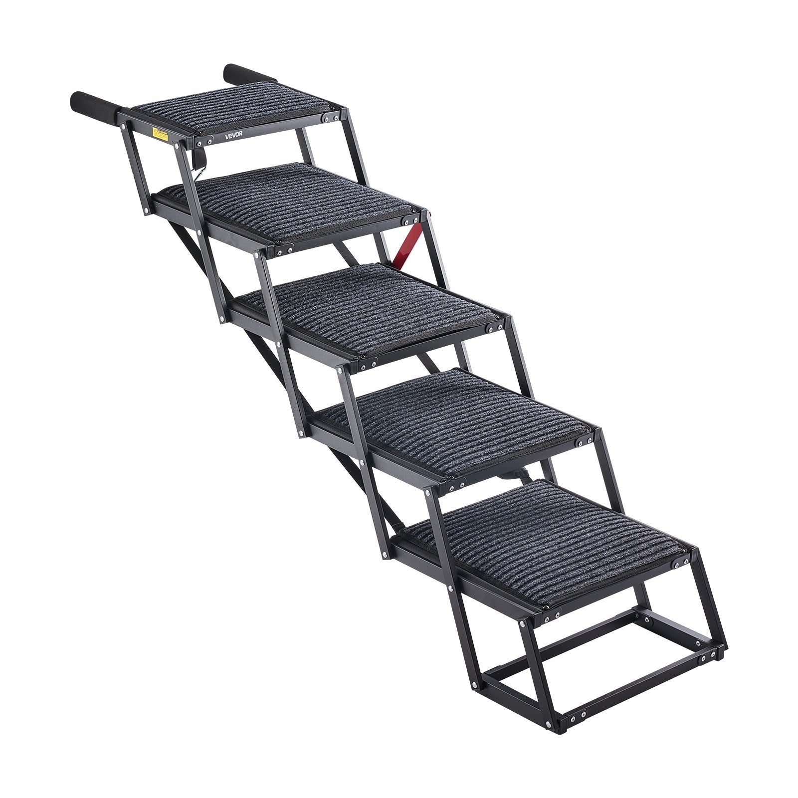 Dog Stairs Car 5 Step Foldable Ramp Extra Wide Non-Slip 91kg Portable Pet Ladder