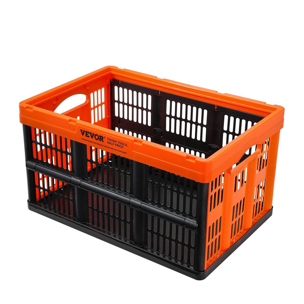 Plastic Collapsible Storage Basket 45L 3 Pack Folding Stackable Bins Handles