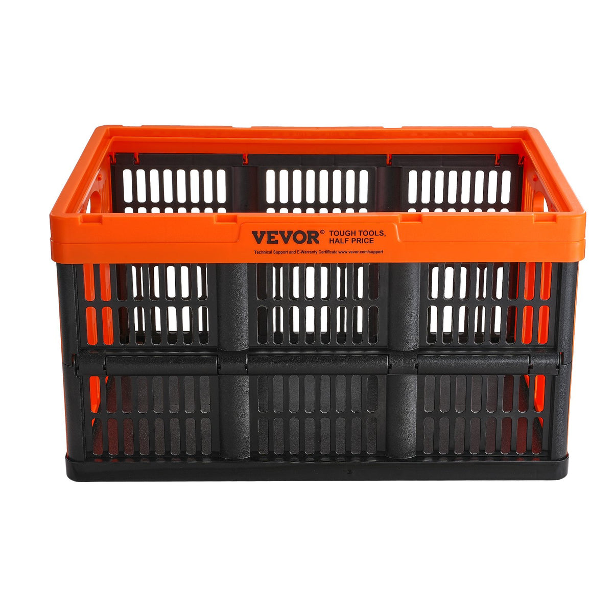 Plastic Collapsible Storage Basket 45L 3 Pack Folding Stackable Bins Handles