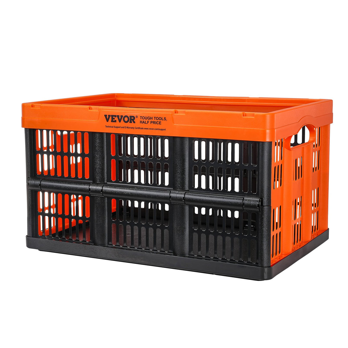 Plastic Collapsible Storage Basket 45L 3 Pack Folding Stackable Bins Handles