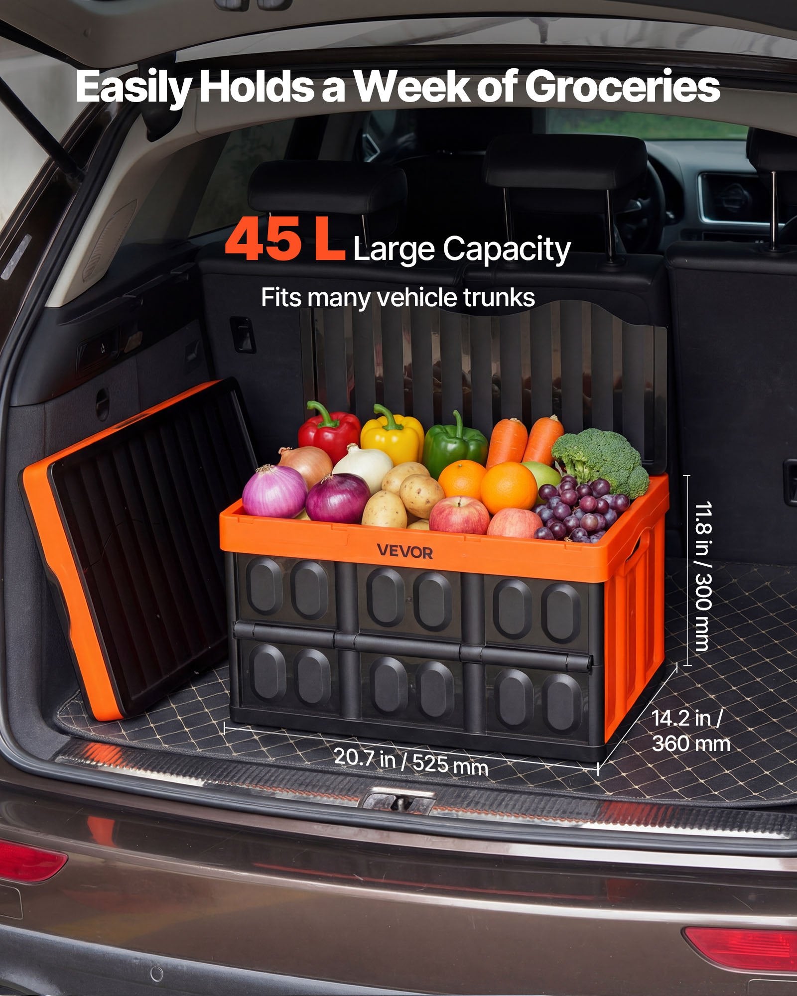 3-Pack 45L Collapsible Storage Bins Lidded Stackable Folding Crates with Handles