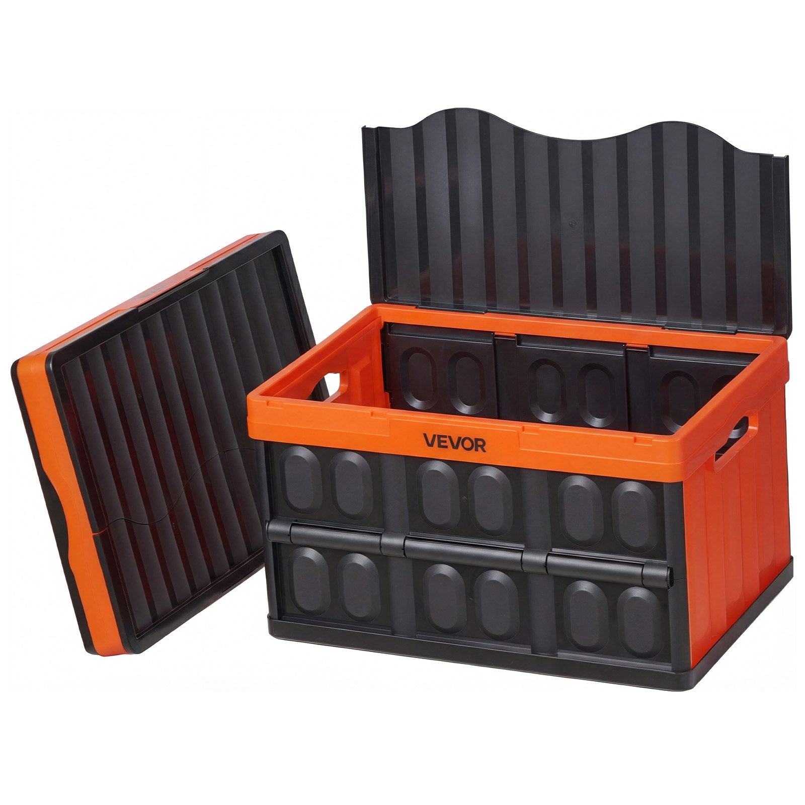3-Pack 45L Collapsible Storage Bins Lidded Stackable Folding Crates with Handles
