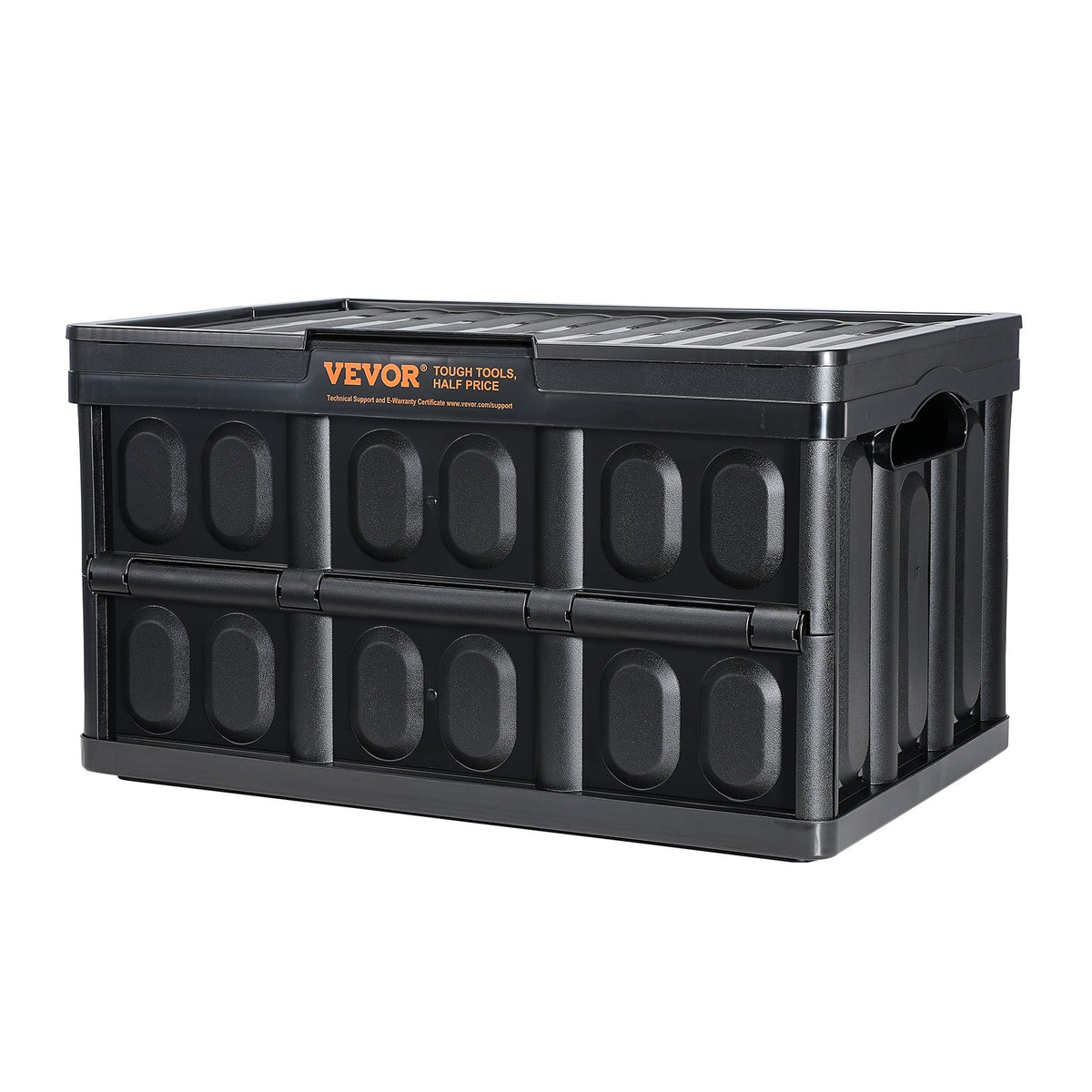 Collapsible Storage Bins with Lids 45L 3 Pack Folding Stackable Crates