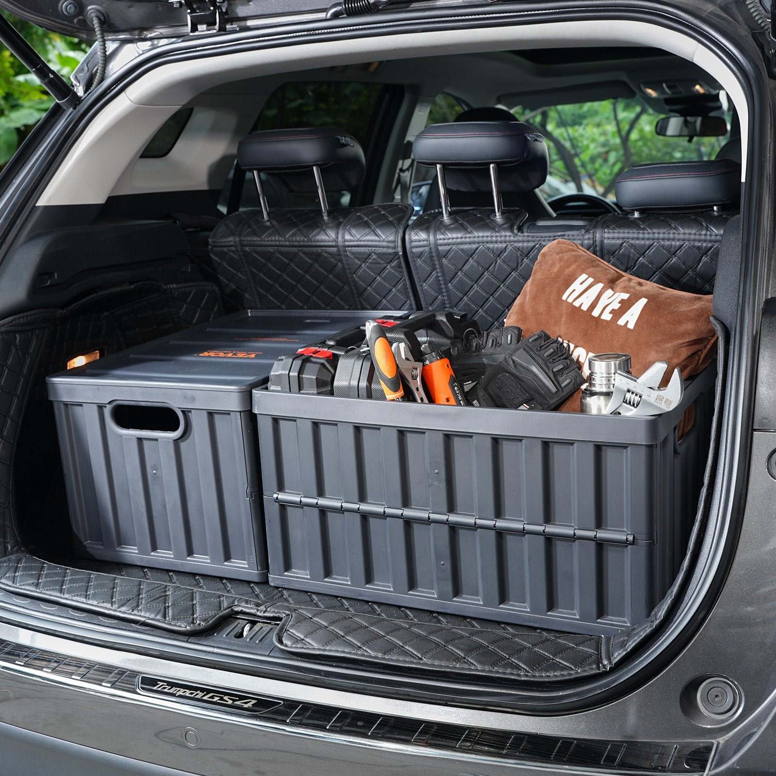 Storage Bins Collapsible 3-Pack 65L with Lids Foldable Heavy Duty Plastic