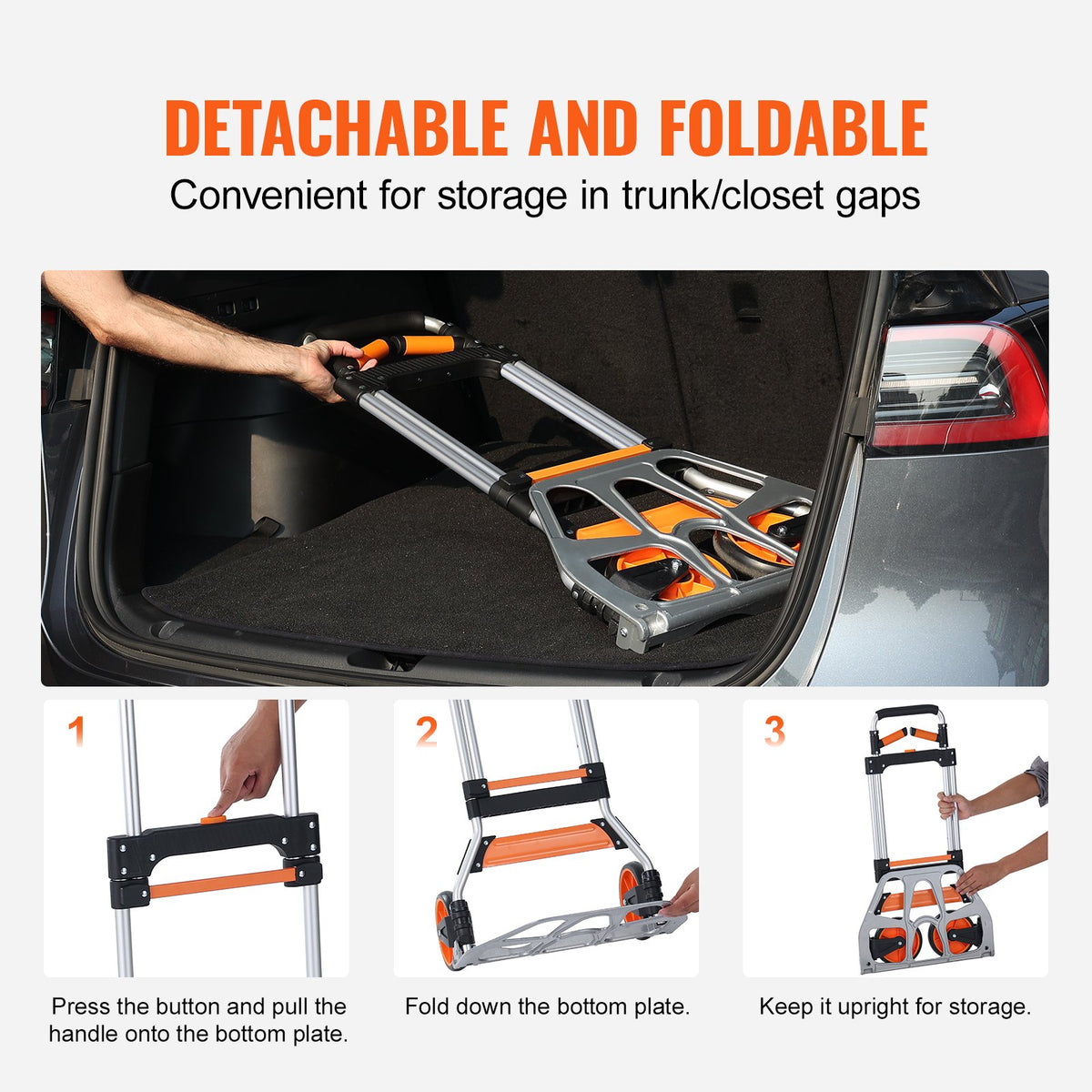 Hand Truck Folding 140kg Load Aluminum Portable Convertible Dolly with Wheels