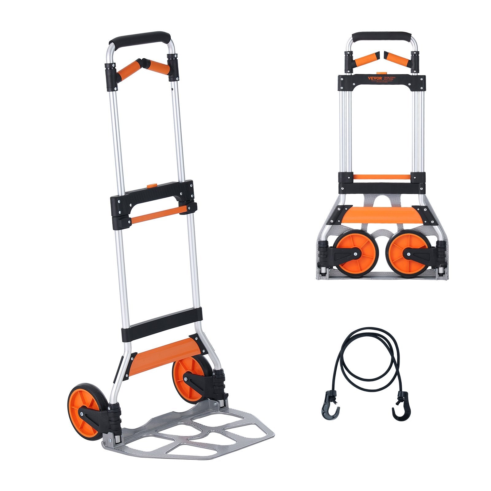 Hand Truck Folding 140kg Load Aluminum Portable Convertible Dolly with Wheels