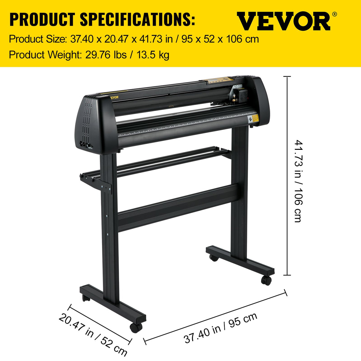Vinyl Cutter Machine 28 Inch Floor Stand Adjustable Force Speed Starter Kit