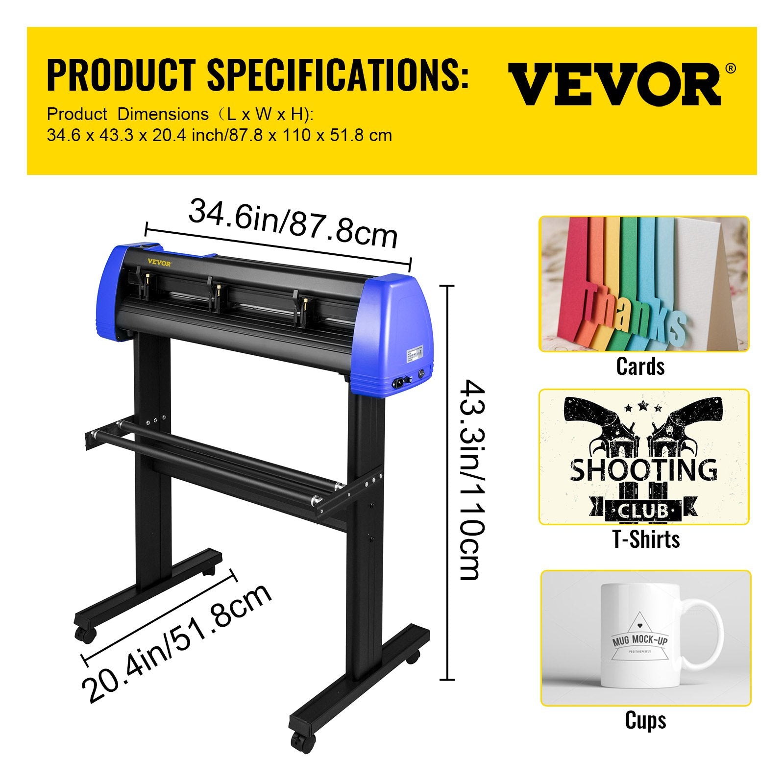 Vinyl Cutter 720mm 28 Inch Max Feed Adjustable Force Speed Floor Stand Signs