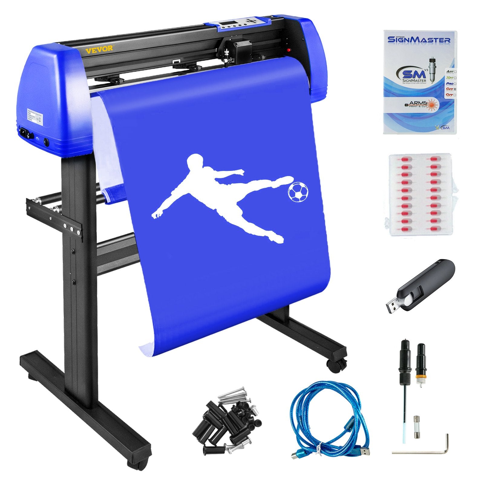 Vinyl Cutter 720mm 28 Inch Max Feed Adjustable Force Speed Floor Stand Signs