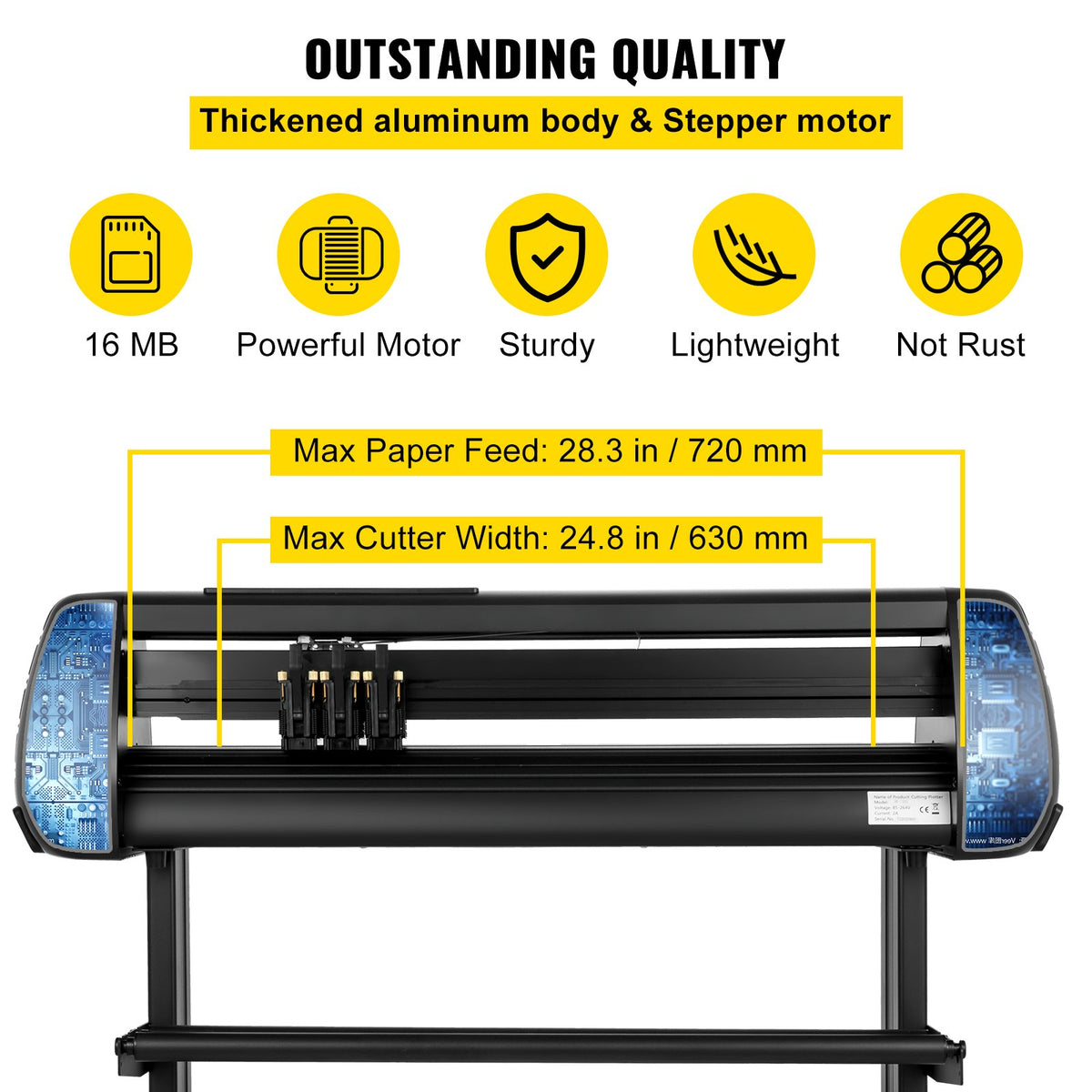 28" Vinyl Cutter Plotter 72cm Feed 63cm Cut Width Adjustable Force Speed Kits