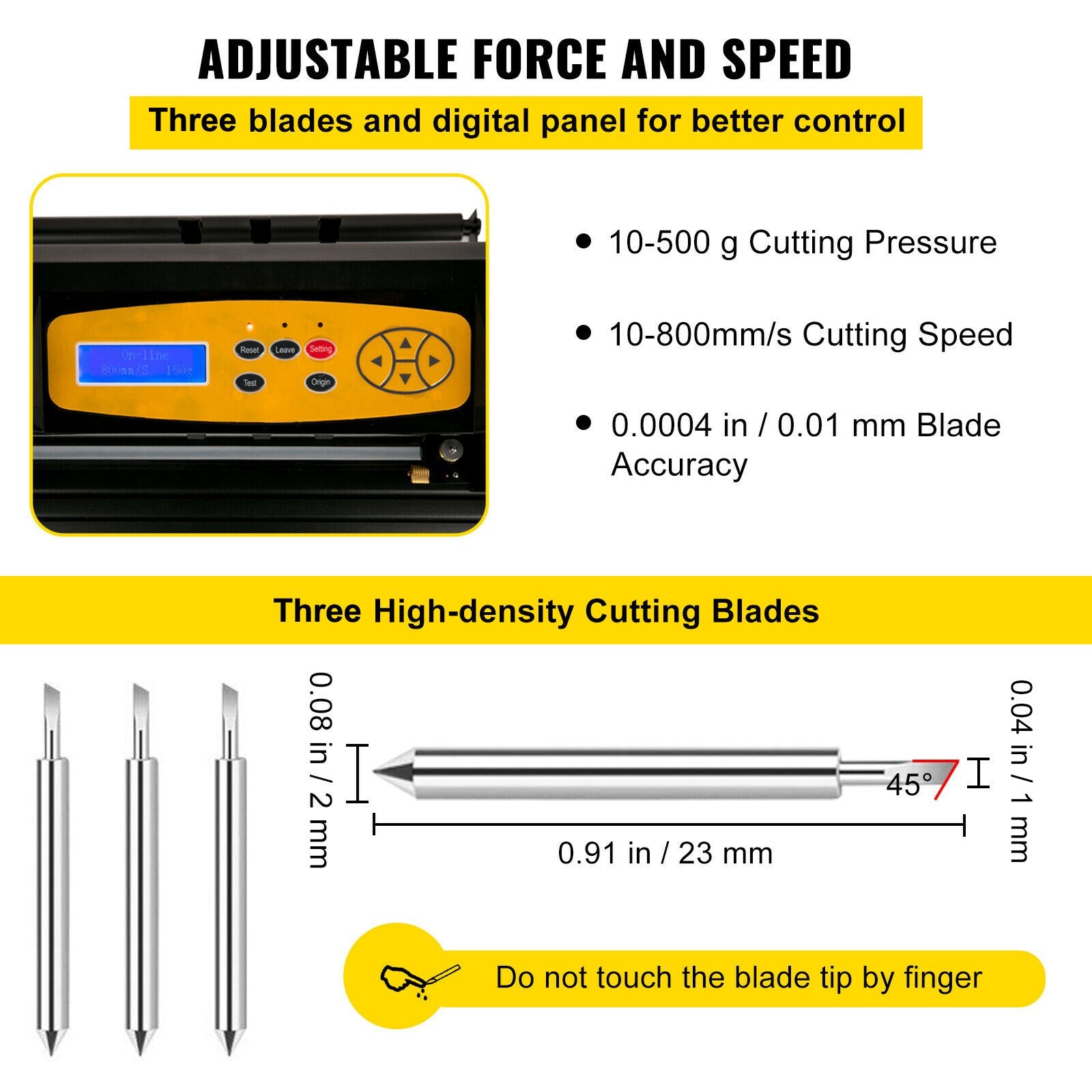 28" Vinyl Cutter Plotter 72cm Feed 63cm Cut Width Adjustable Force Speed Kits