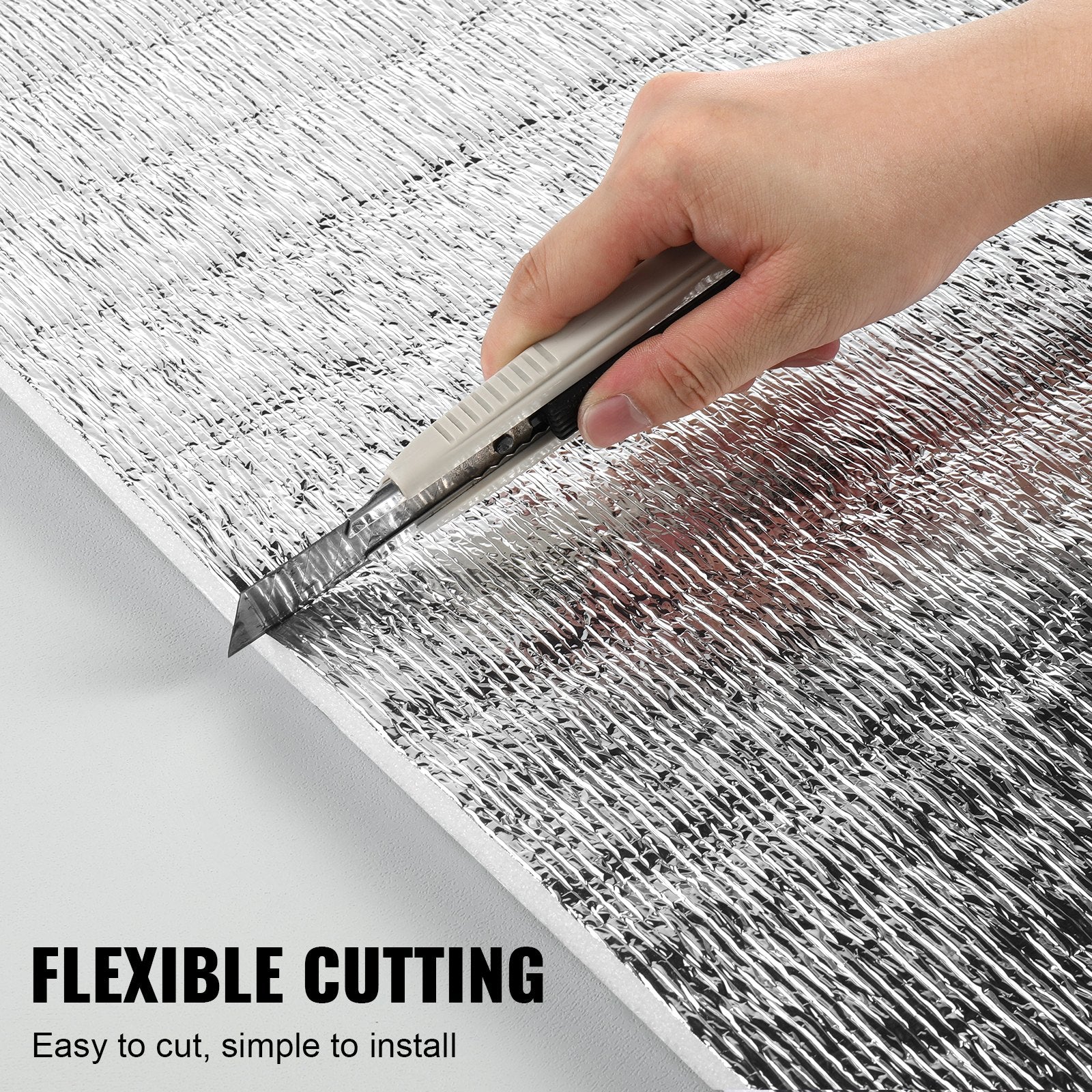 Double Reflective Insulation Roll 48x25ft Aluminum Foil Foam Thermal Shield