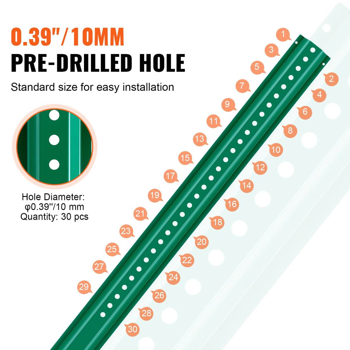 U-Channel Sign Post 6FT 4 Pack Green Heavy Duty Steel Fence Garden Traffic