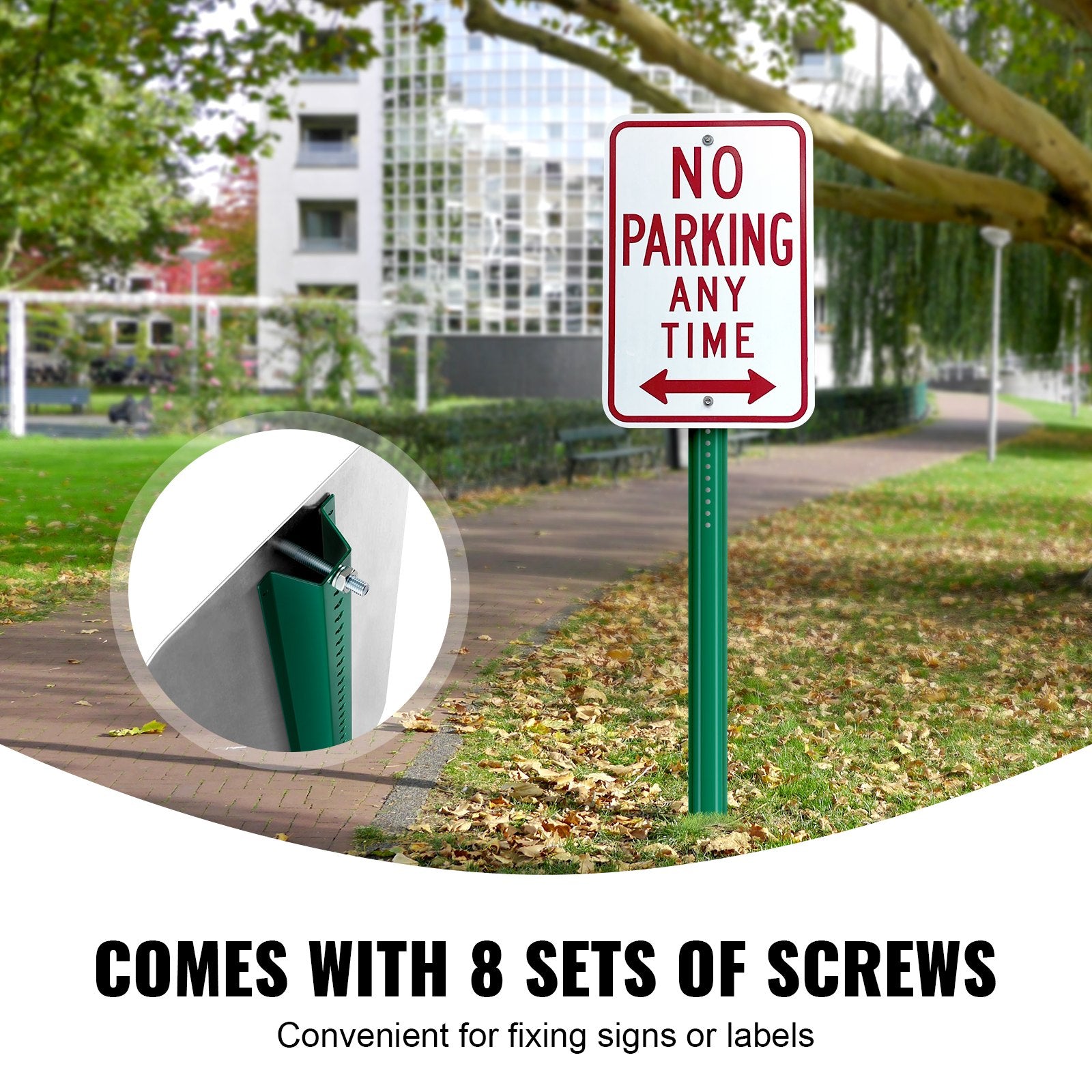 U-Channel Sign Post 6FT 4 Pack Green Heavy Duty Steel Fence Garden Traffic