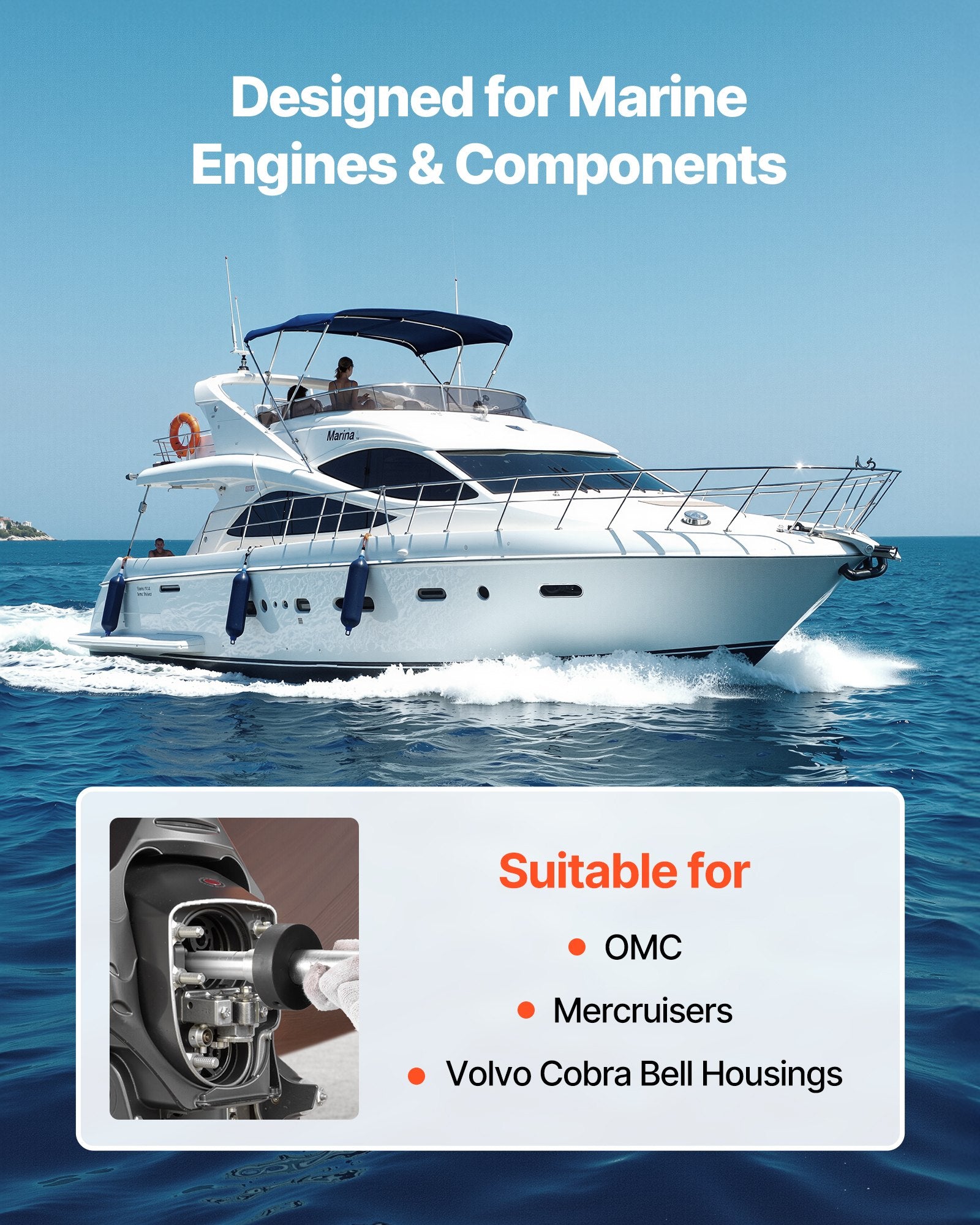 Mercruiser Alignment Tool & Gimbal Bearing Puller Set for OMC Volvo Cobra Engine