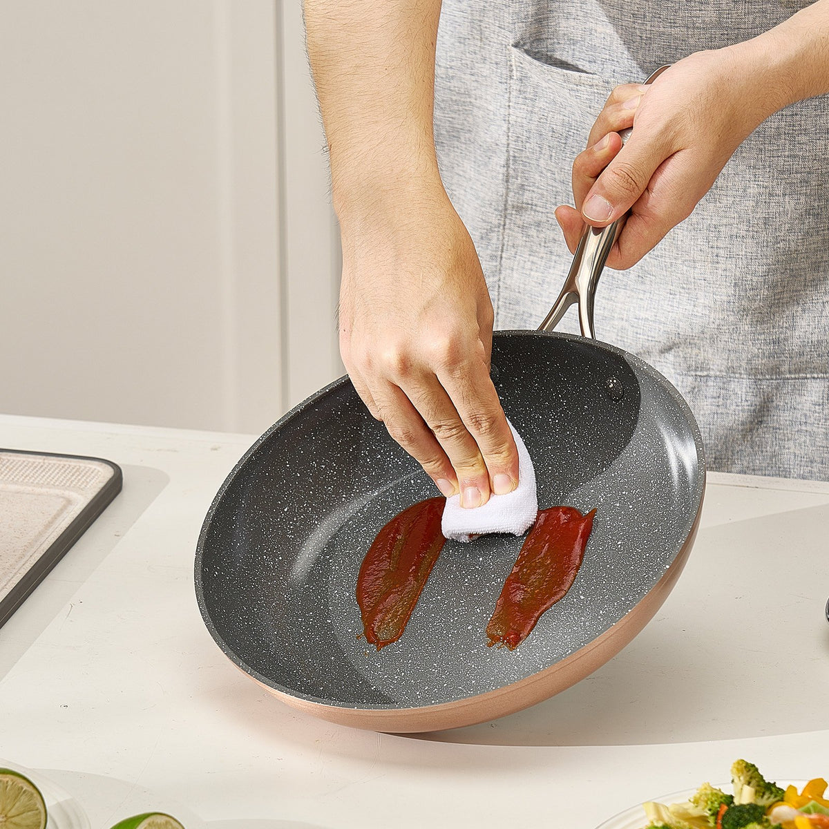 Frying Pan Skillet Set 3 Aluminum Nonstick Ceramic Pans Heat-Resistant Handle
