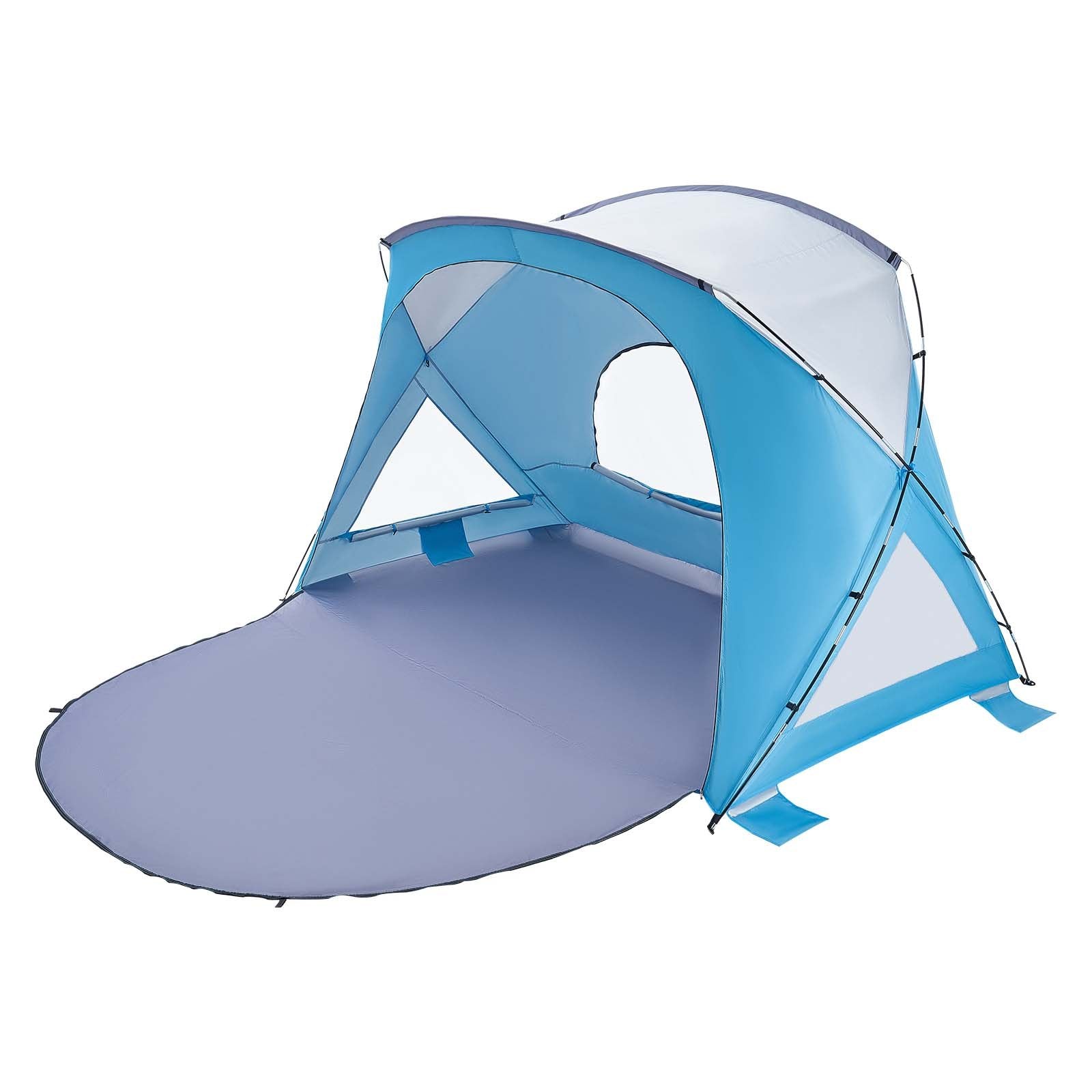 Beach Tent Sun Shelter 6 Person UPF50+ Portable Canopy Sand Pockets Carry Bag