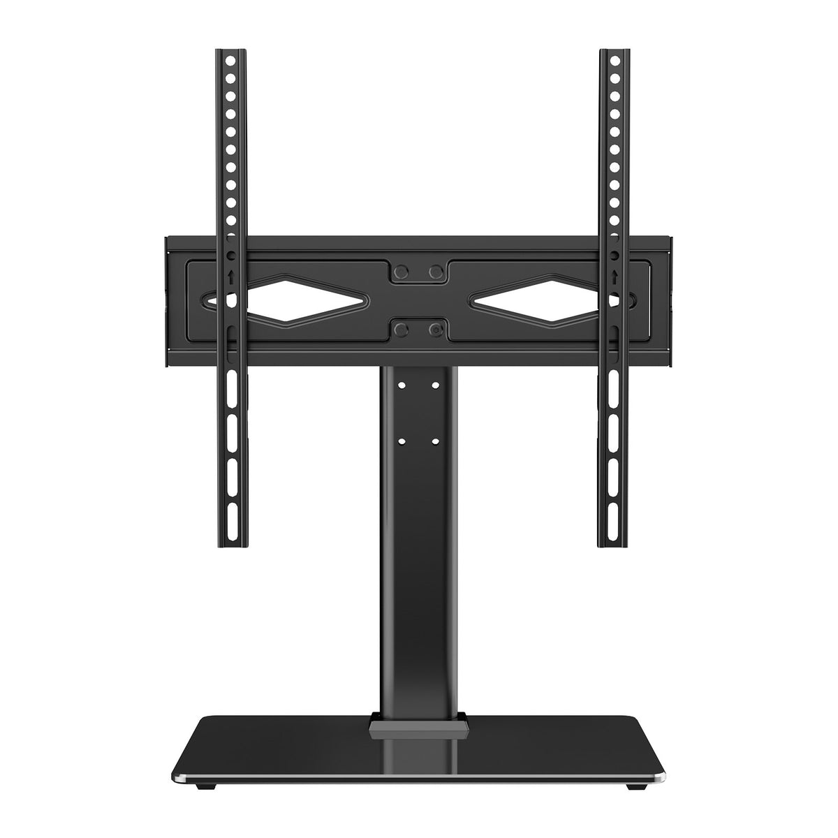 TV Stand Mount Swivel Universal 32-55in TVs Height Adjustable Floor Stand Glass