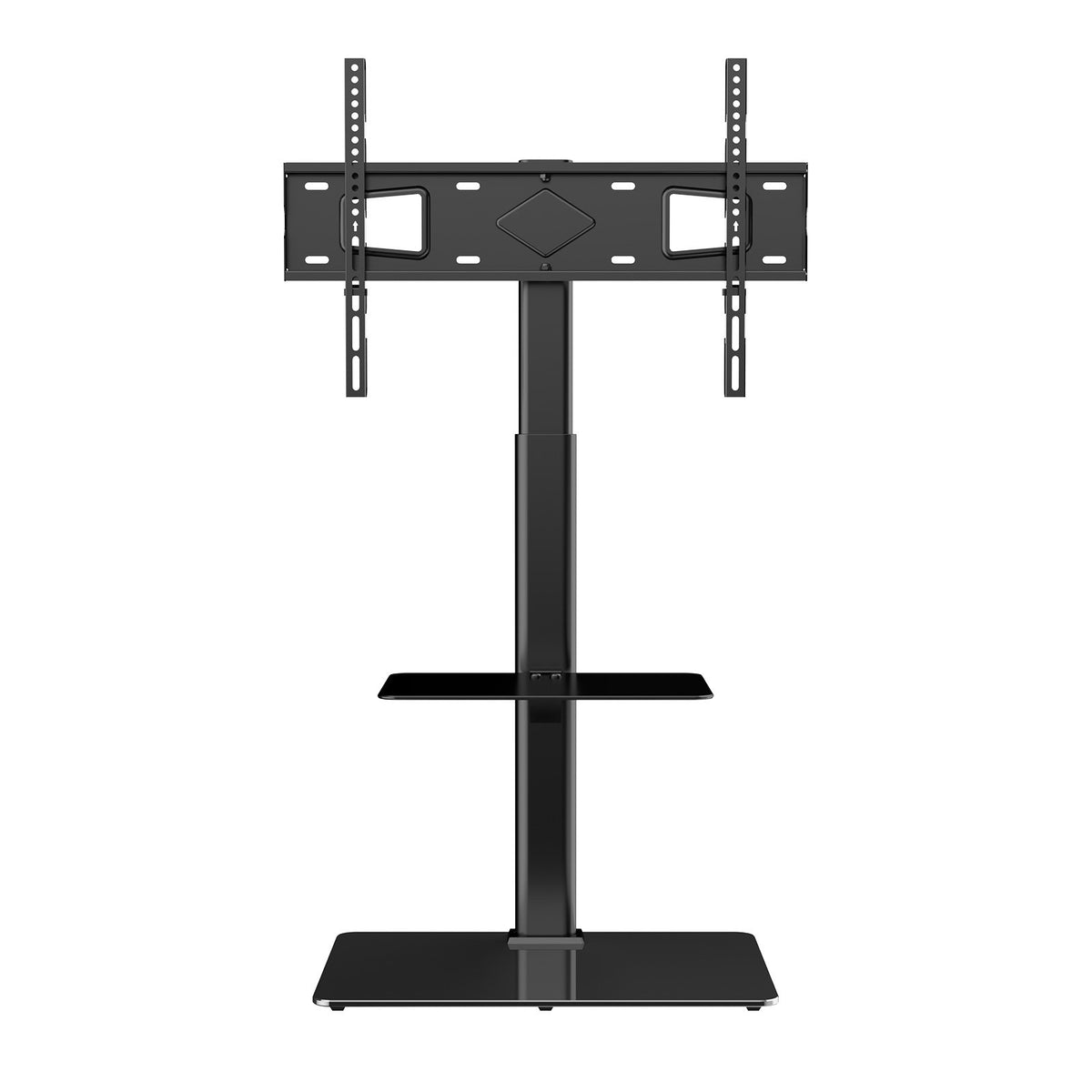 Tall TV Stand Swivel Height Adjustable Floor Stand 32-65 Inch with Glass Base