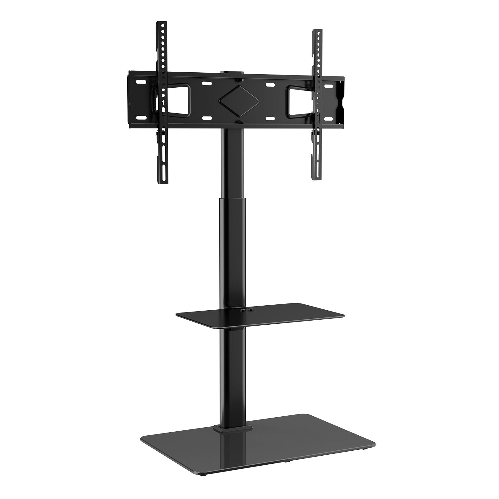 Tall TV Stand Swivel Height Adjustable Floor Stand 32-65 Inch with Glass Base