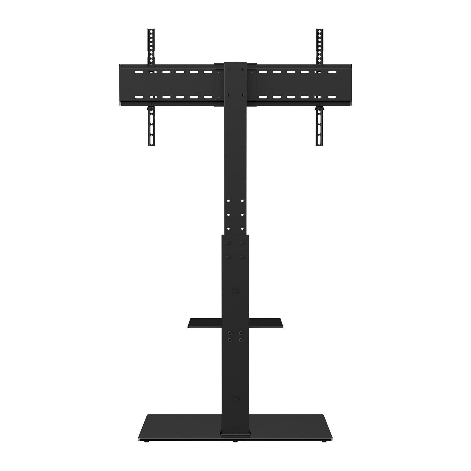 TV Stand Mount Swivel Tall 32-85in TVs Height Adjustable Floor Stand Glass Base