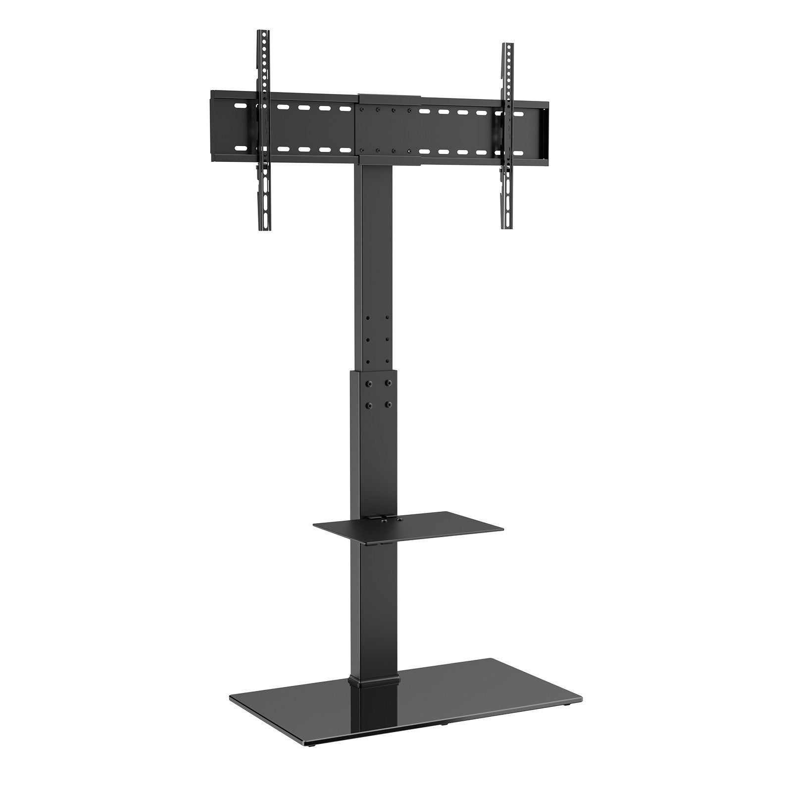 TV Stand Mount Swivel Tall 32-85in TVs Height Adjustable Floor Stand Glass Base