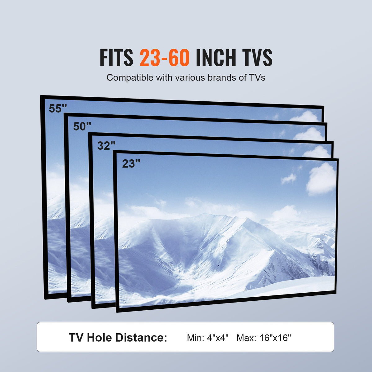 Mobile TV St& Cart for 23-60" TVs Height Adjustable Portable Rolling St& with