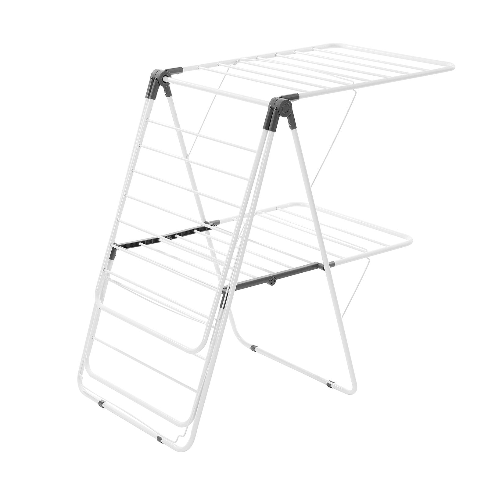 2-Tier Foldable Clothes Drying Rack with 31 Rods and Sock Clips