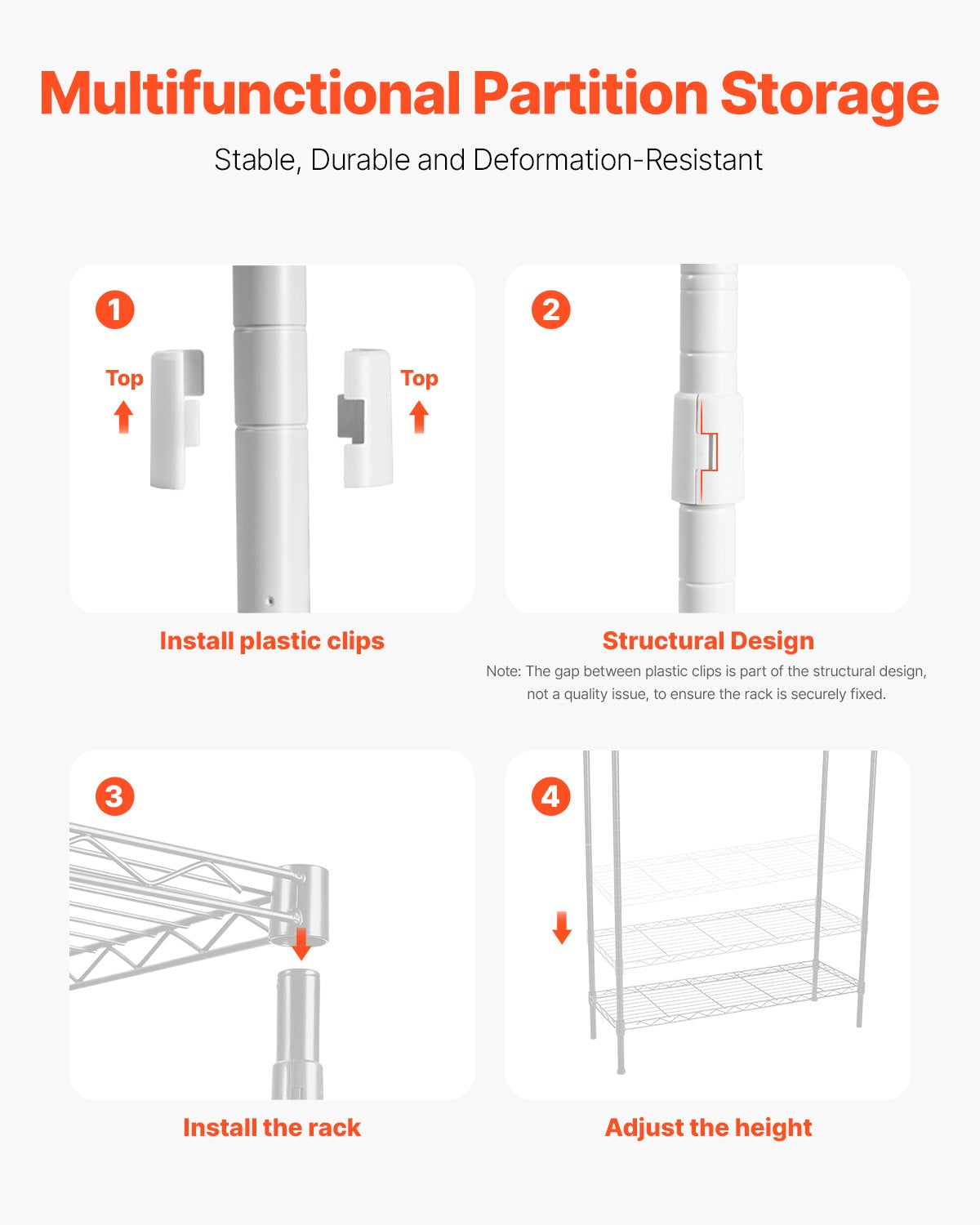 Over Washer Dryer Storage Shelves 6-Tier Adjustable Laundry Rack with Hooks White
