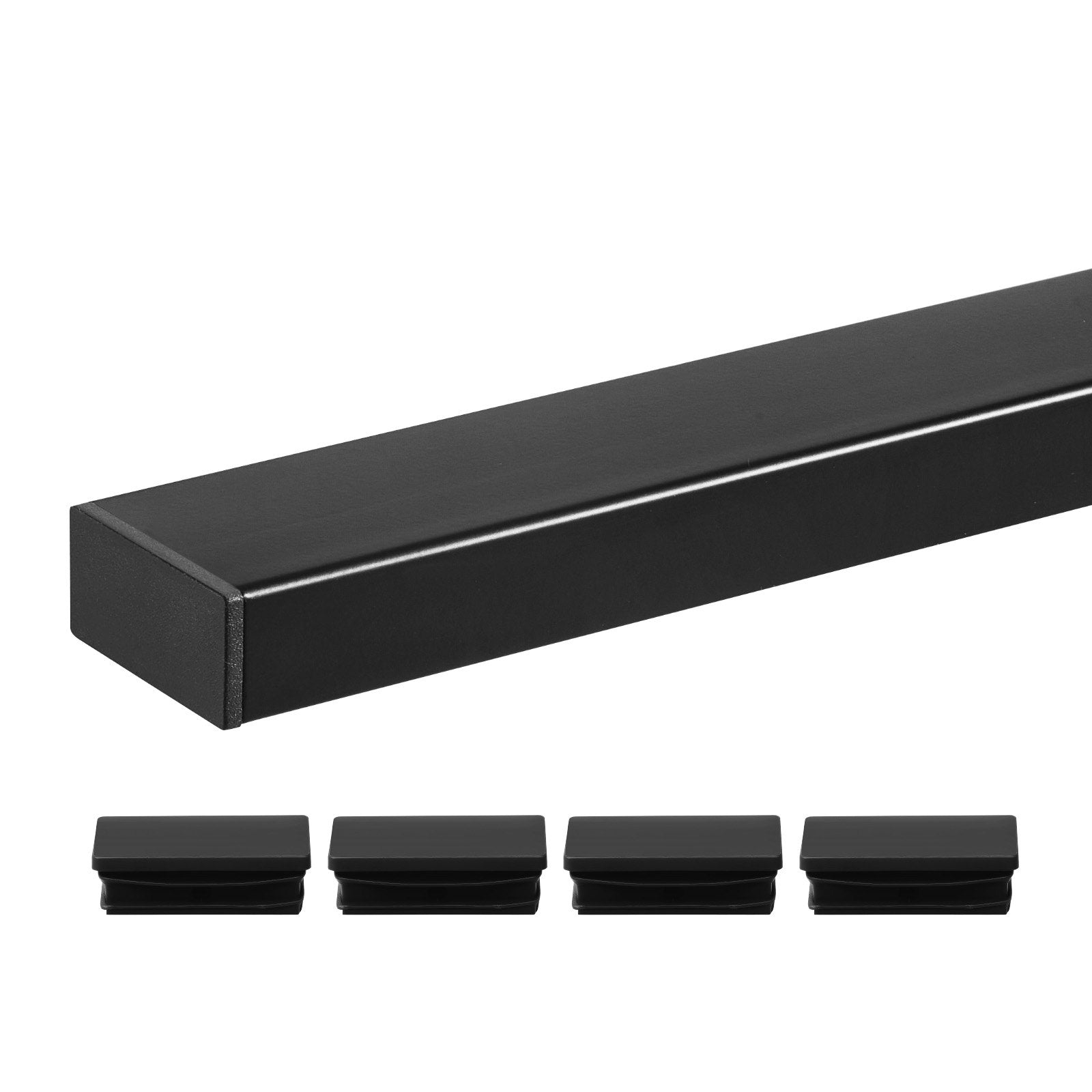 Stainless Steel Handrail 198cm Rectangular Matte Black Adjustable Stair Rail