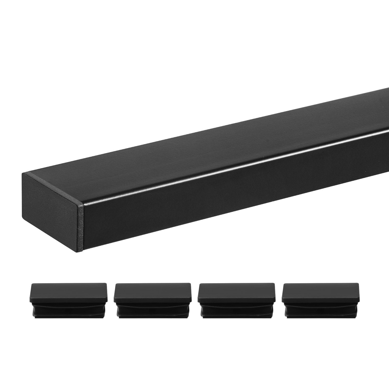 Stainless Steel Handrail 198cm Rectangular Matte Black Adjustable Stair Rail