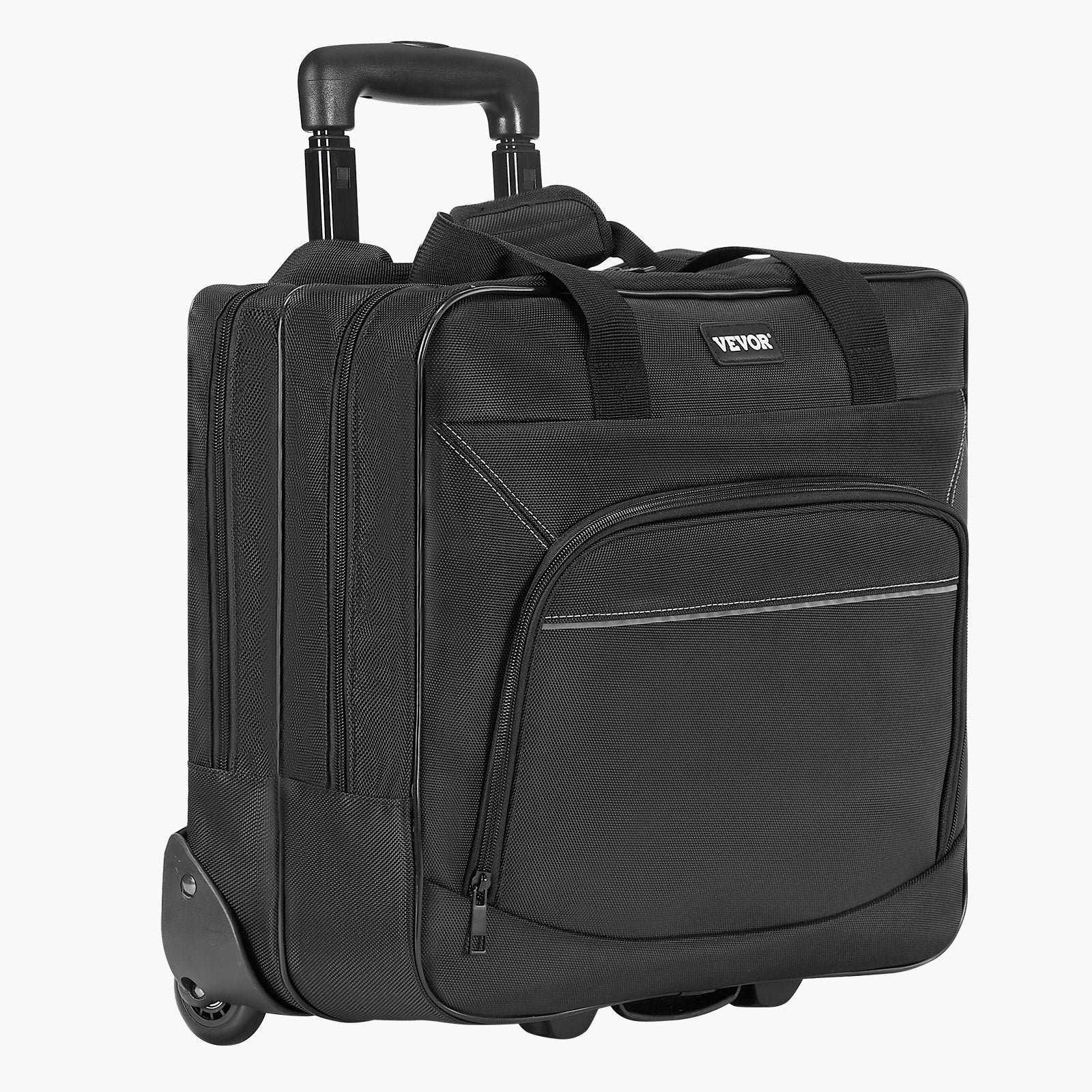 Laptop Bag Rolling Fits 15.6 Inch Wheeled Briefcase Telescoping Handle Black
