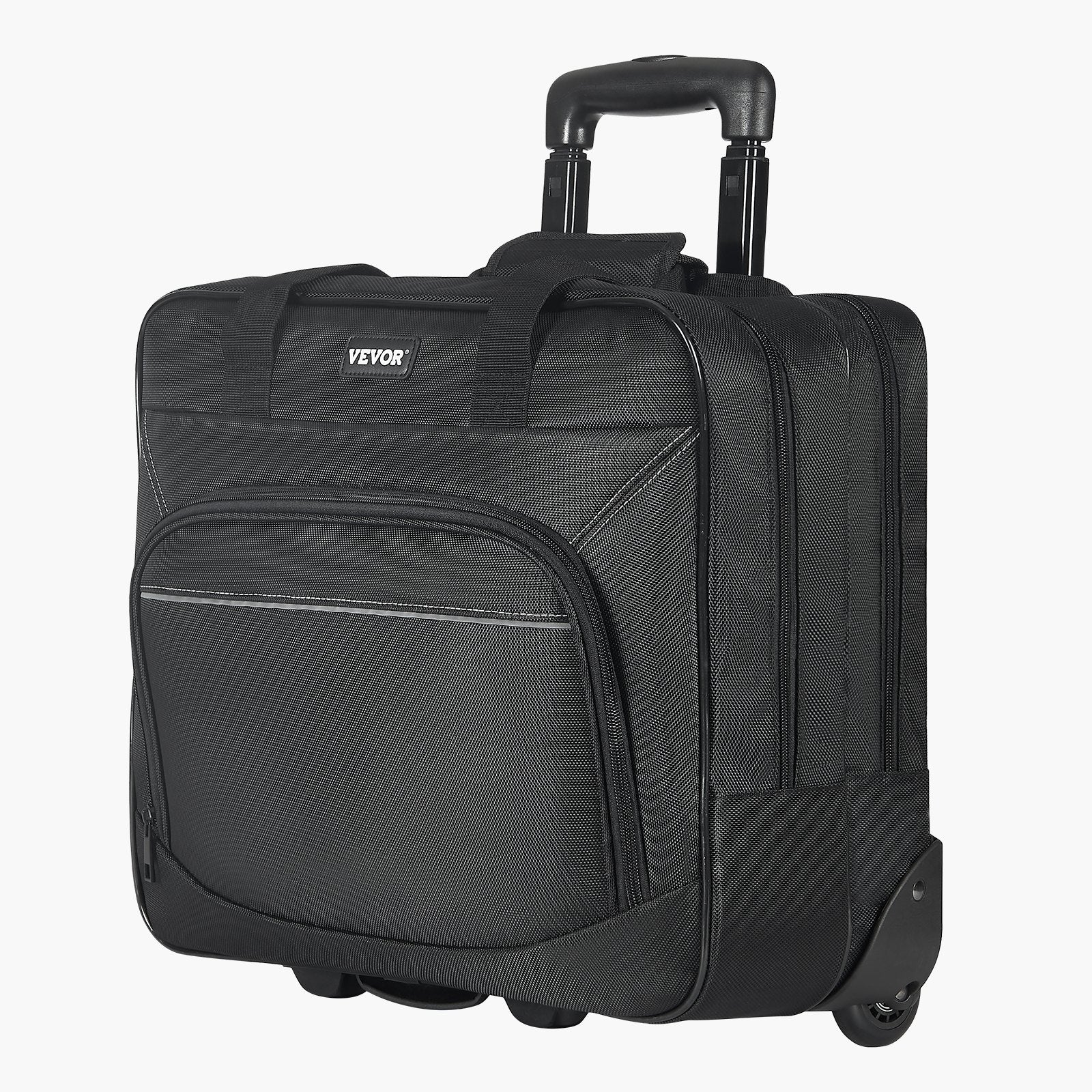 Laptop Bag Rolling Fits 15.6 Inch Wheeled Briefcase Telescoping Handle Black