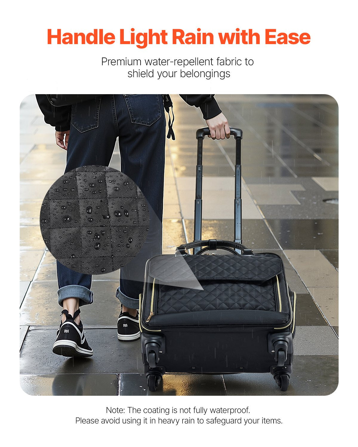 Laptop Bag Rolling Fits 17.3 Inch Wheeled Briefcase 4 Spinner Wheels TSA Lock