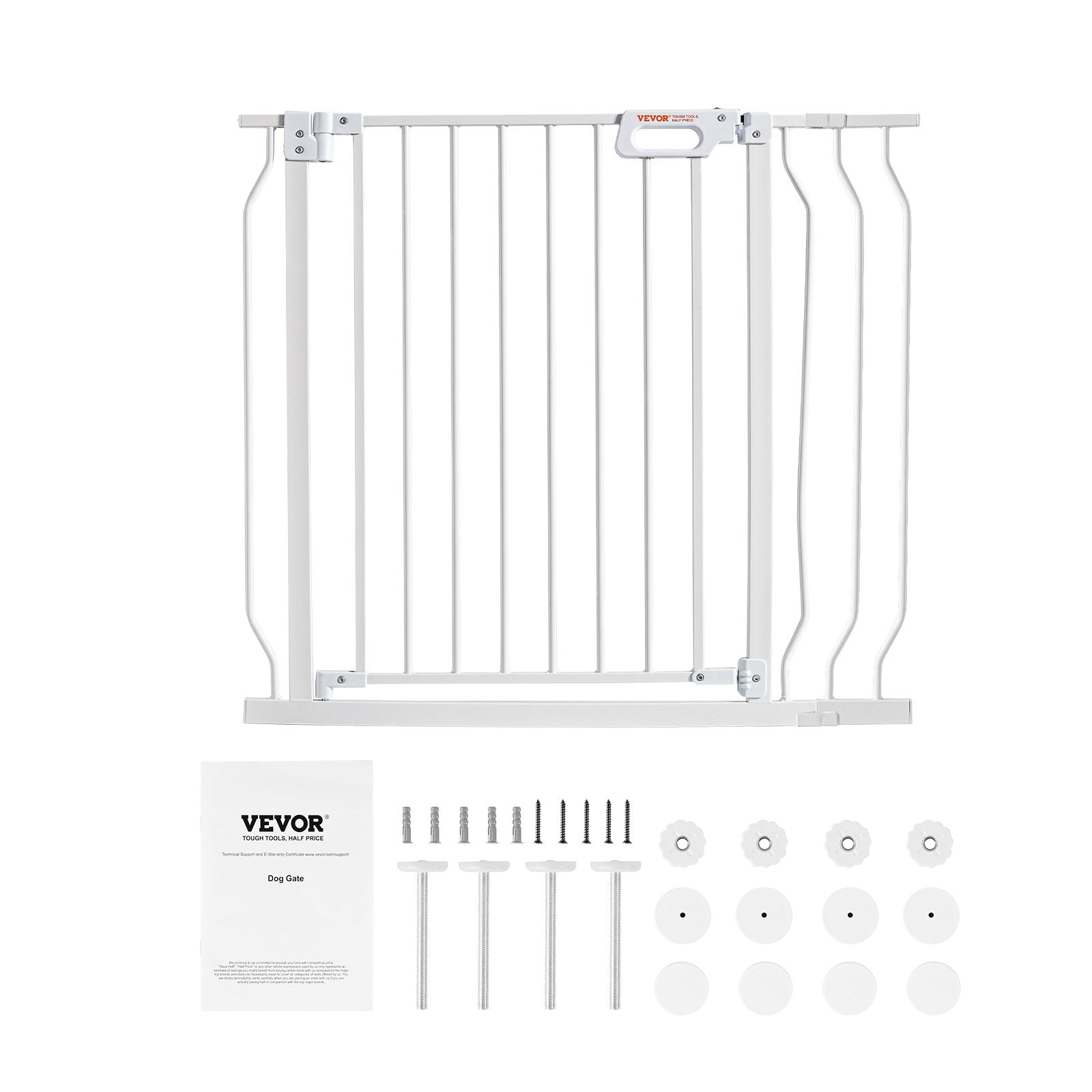 Baby Gate 749-990mm Extra Wide 762mm High Step-Through Auto Close Pressure Mount