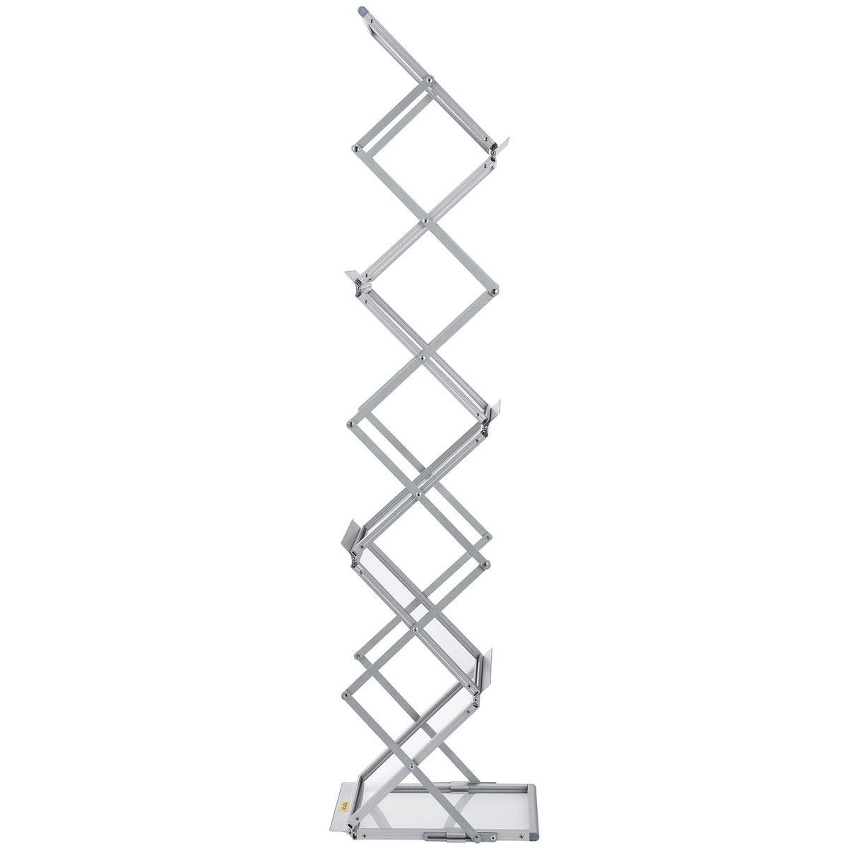 Foldable Magazine Display Rack 6-Pocket Double-Sided Brochure Stand with Bag