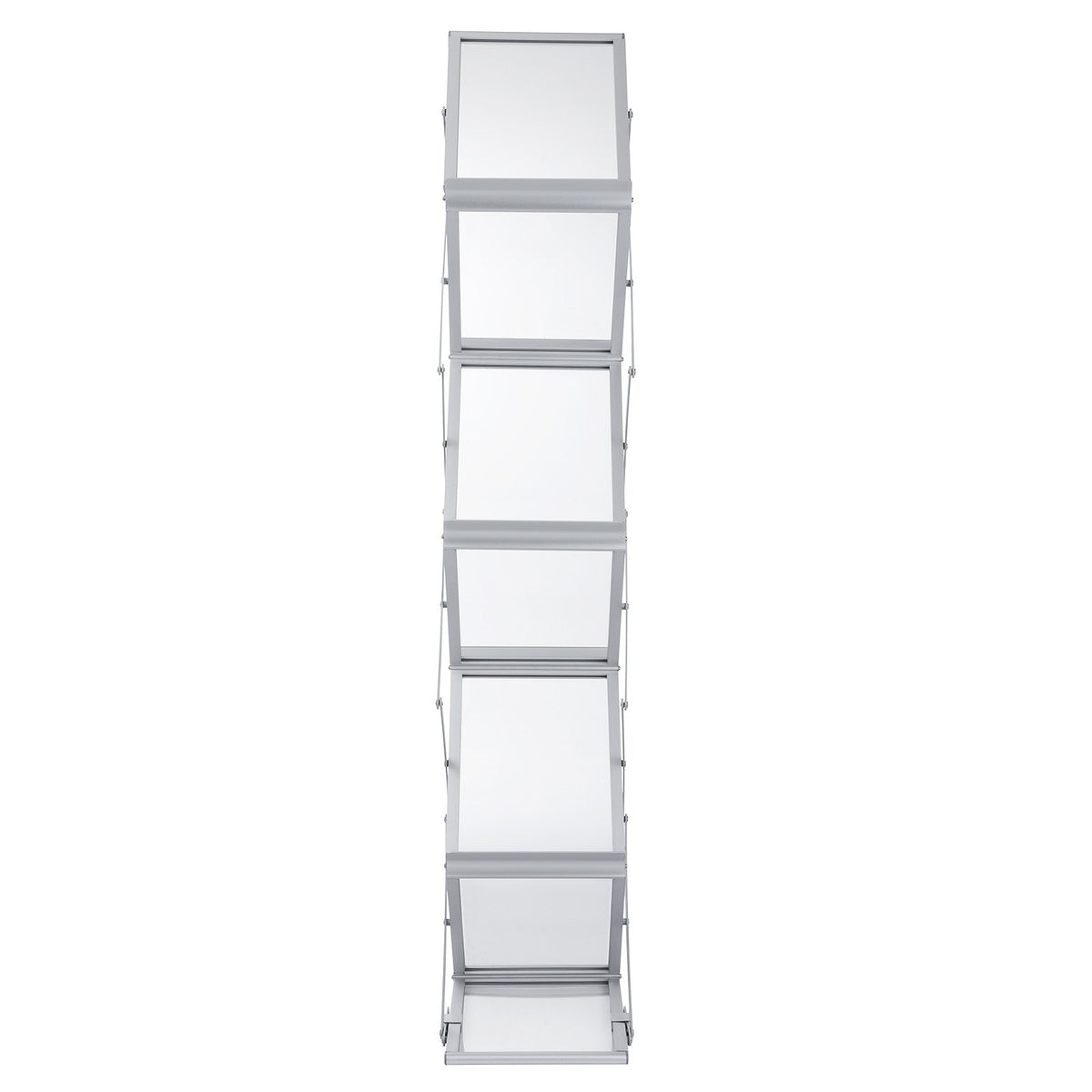 Foldable Magazine Display Rack 6-Pocket Double-Sided Brochure Stand with Bag