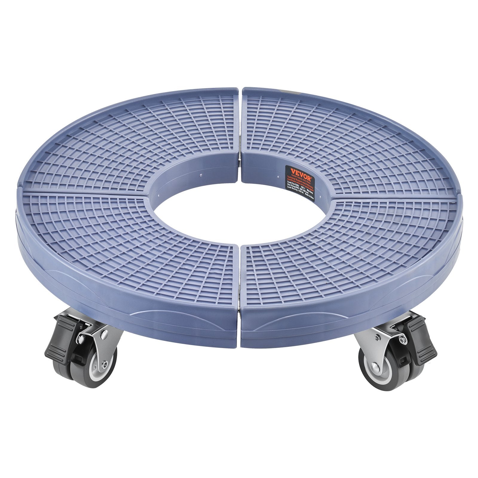 Trash Can Dolly 4 Lockable Wheels 440lbs Adjustable 15-22.8in Roller Base Blue