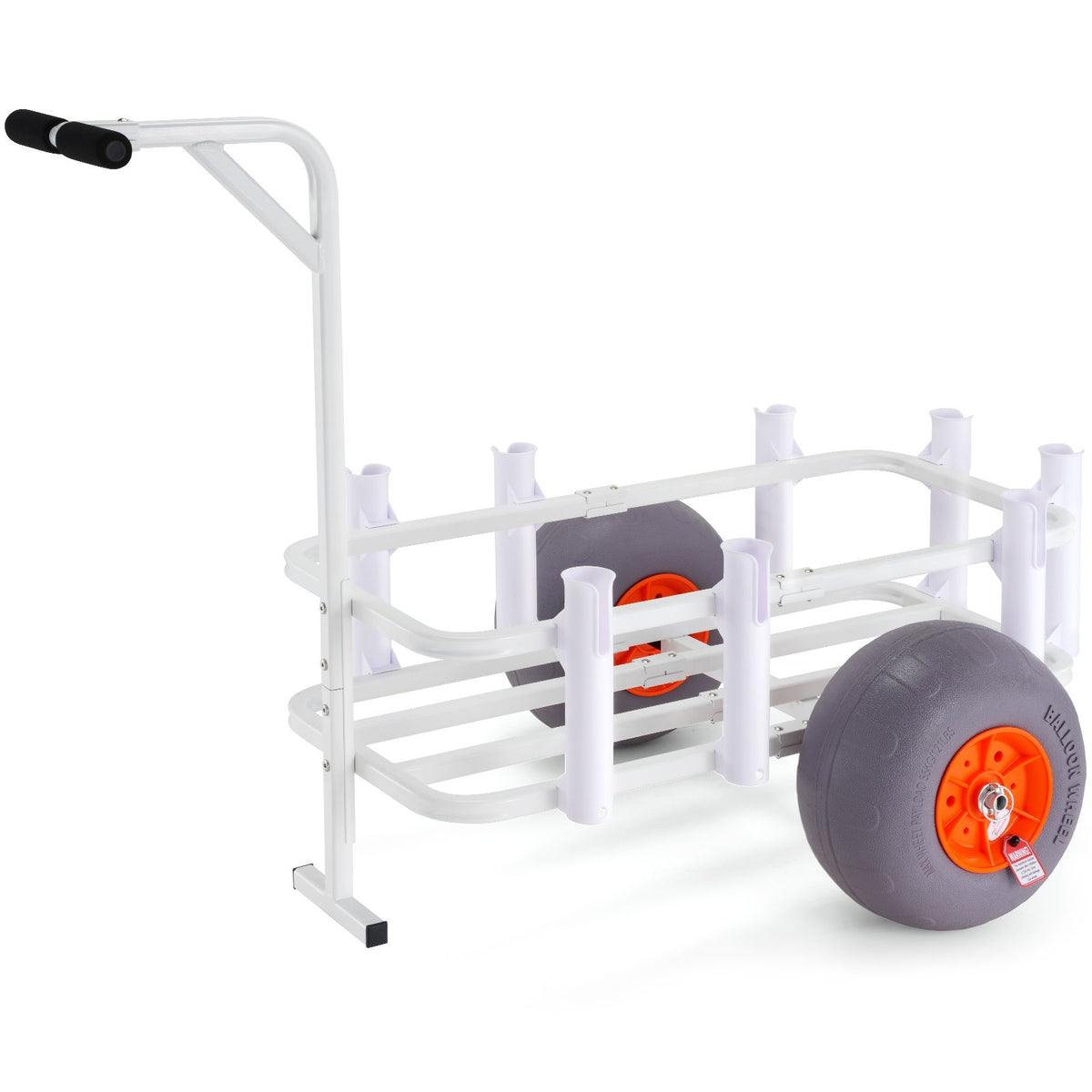 Beach Fishing Cart 136kg Aluminum Wagon with 330mm PU Wheels 8 Rod Holders
